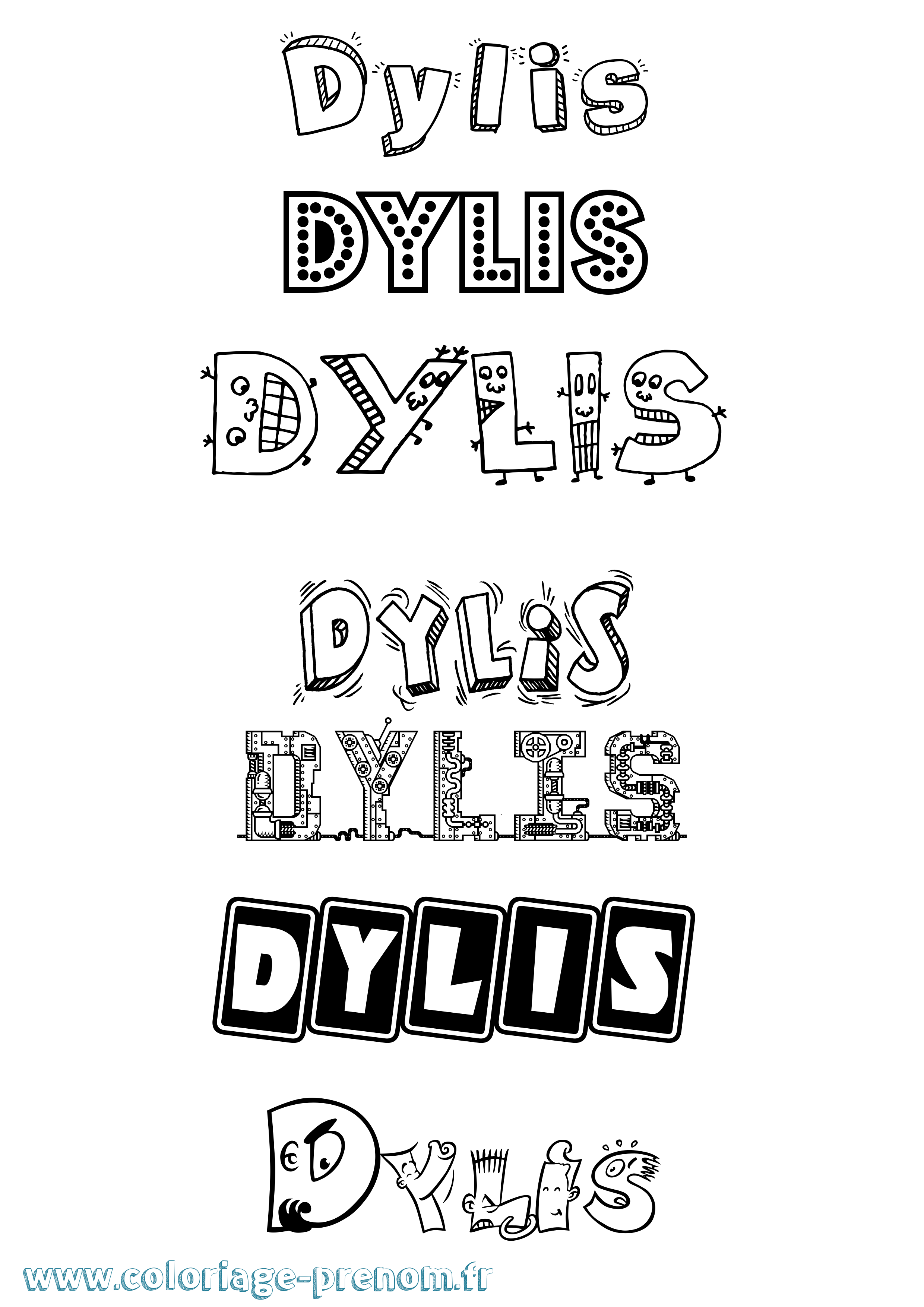 Coloriage Dylis Fun Coloriage prénom Dylis Fun