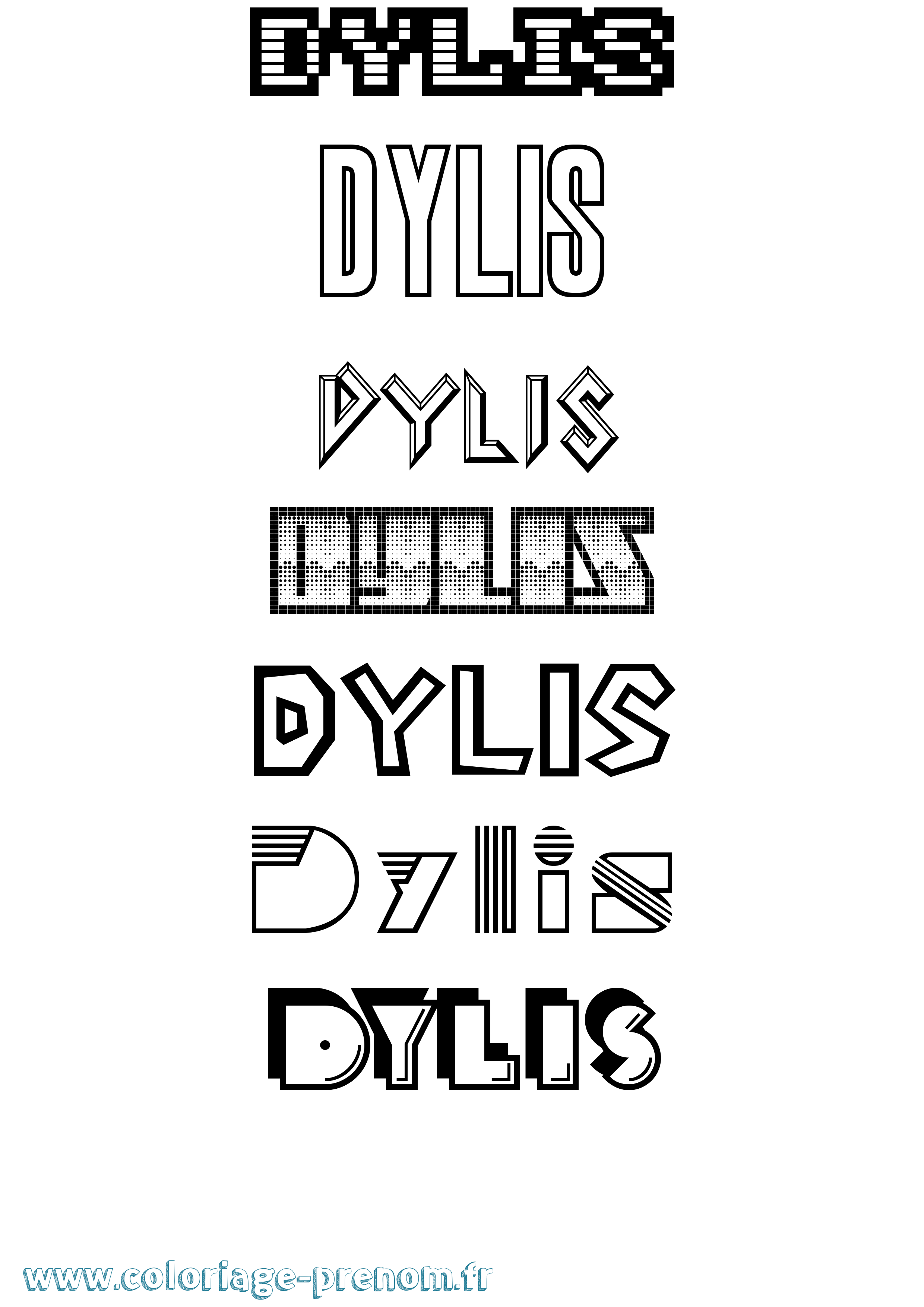 Coloriage Dylis Jeux Vidéos Coloriage prénom Dylis Jeux Vidéos