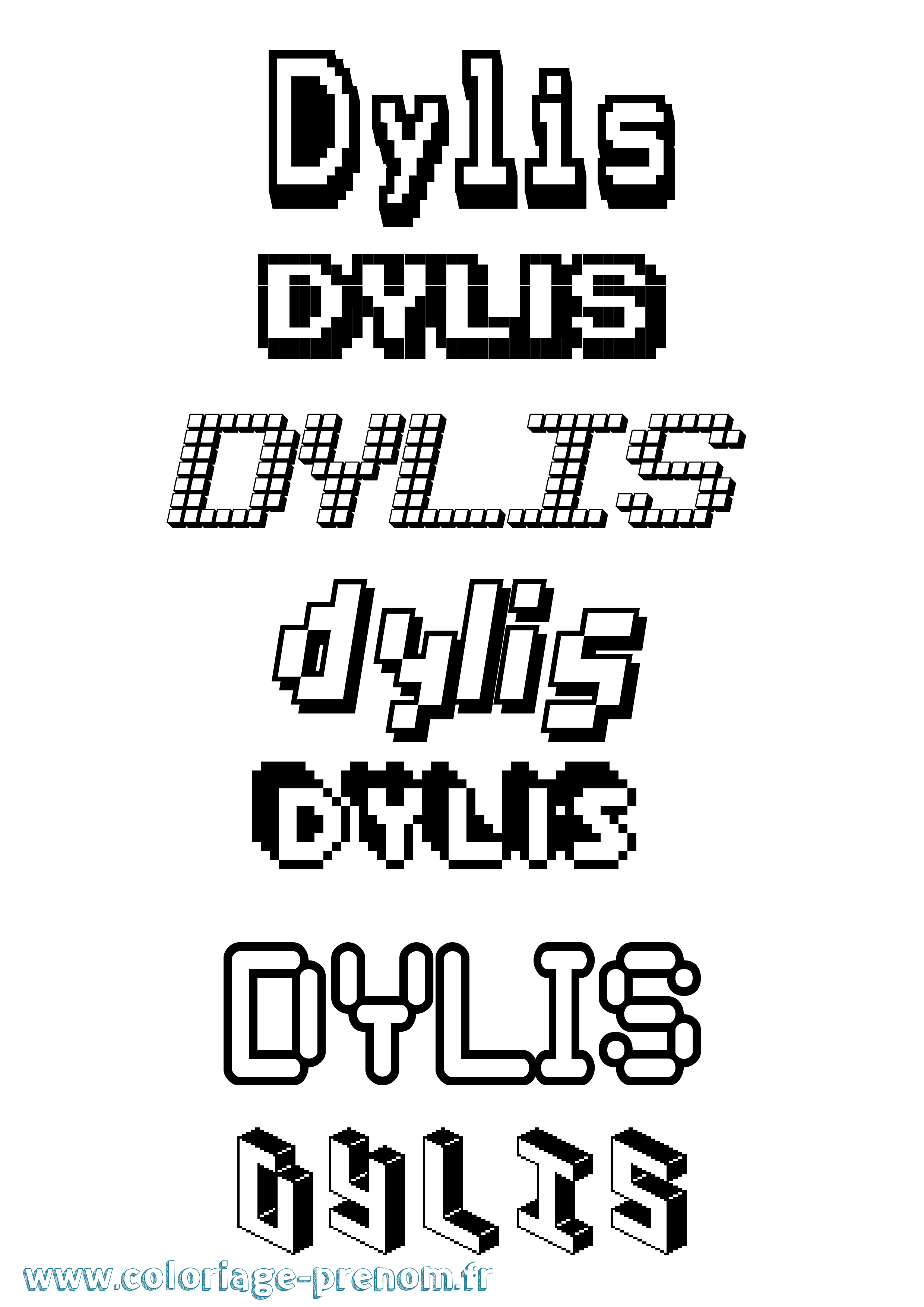 Coloriage Dylis Pixel Coloriage prénom Dylis Pixel