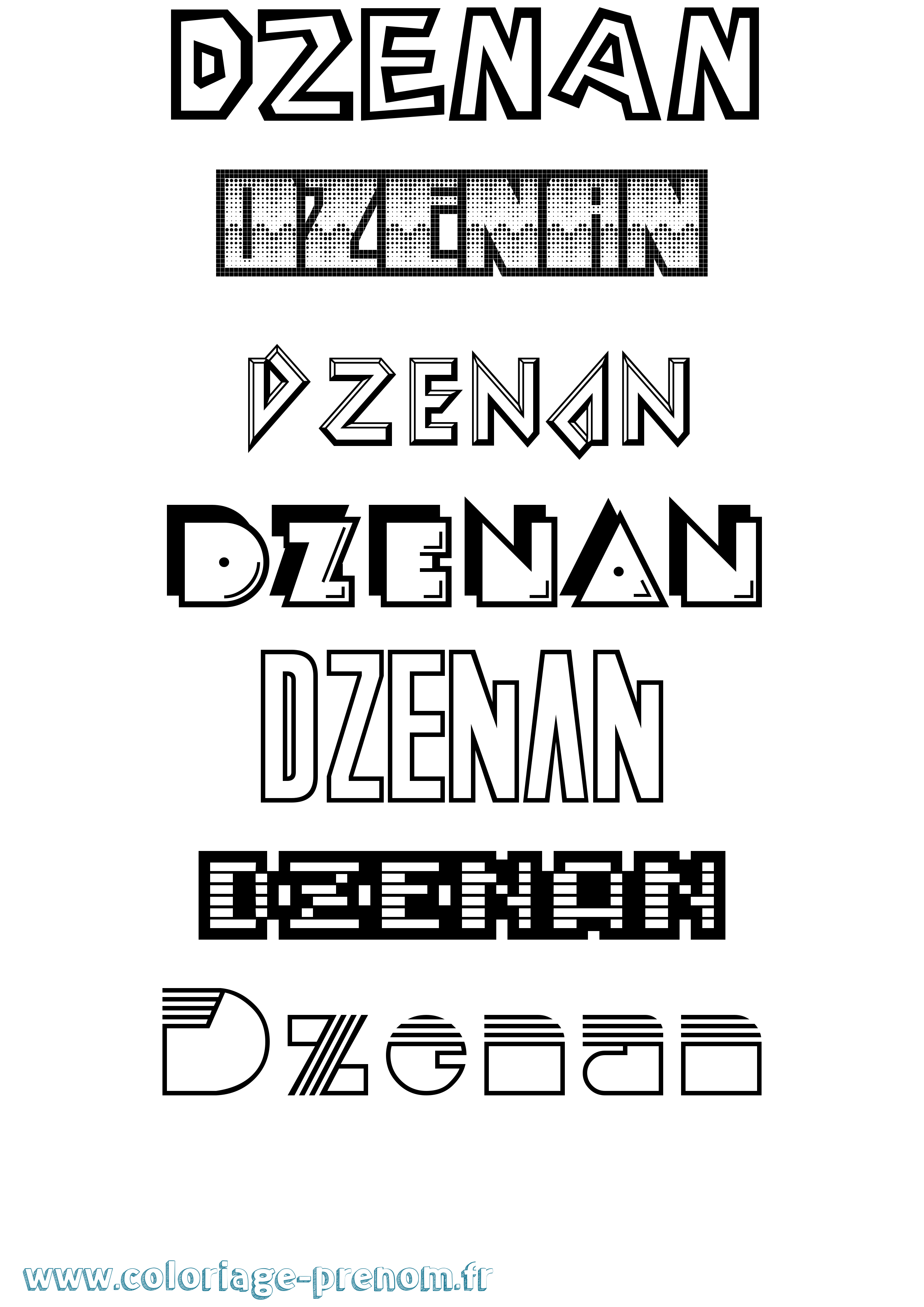 Coloriage Dzenan Jeux Vidéos Coloriage prénom Dzenan Jeux Vidéos