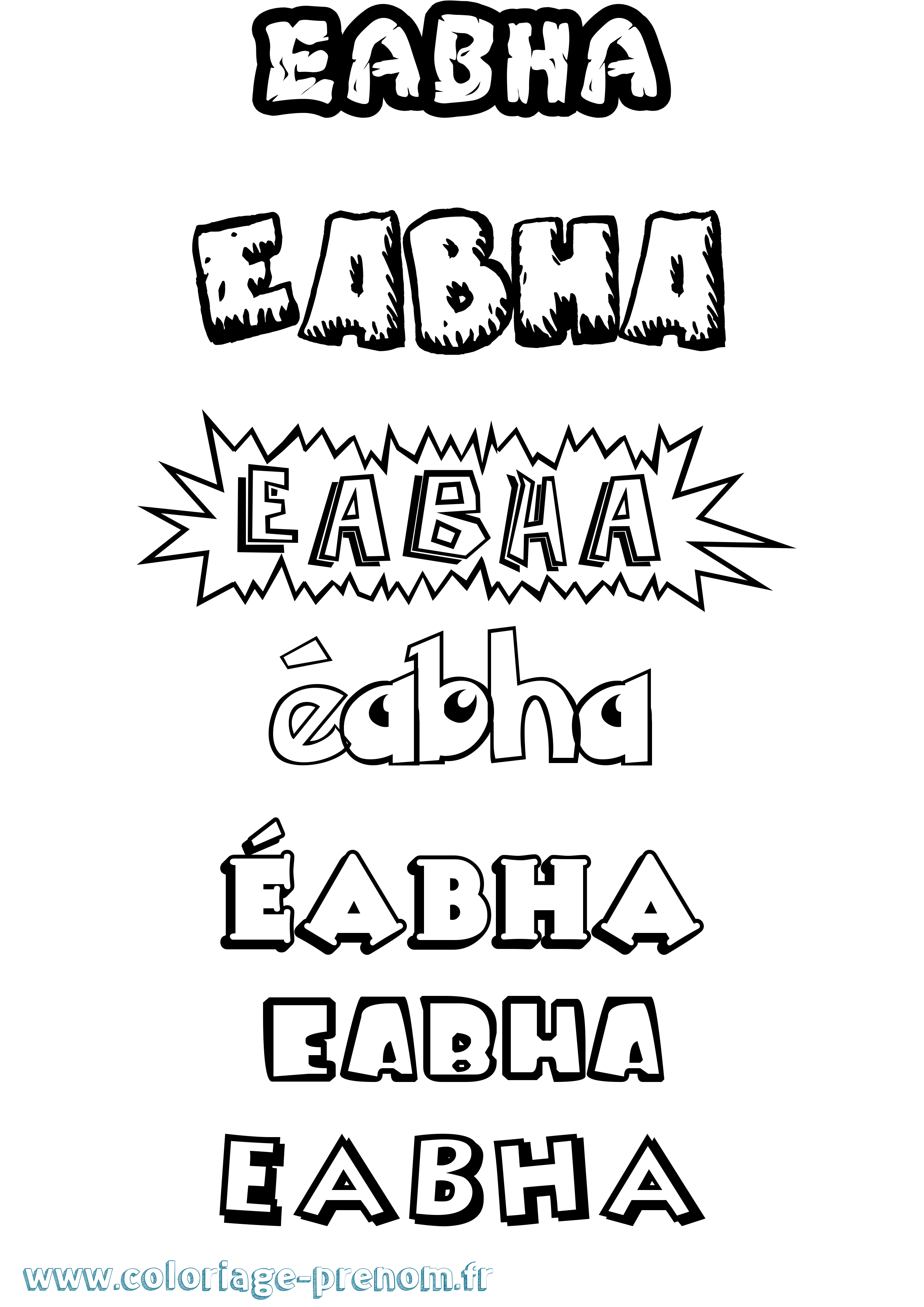Coloriage Éabha Dessin Animé Coloriage prénom Éabha Dessin Animé