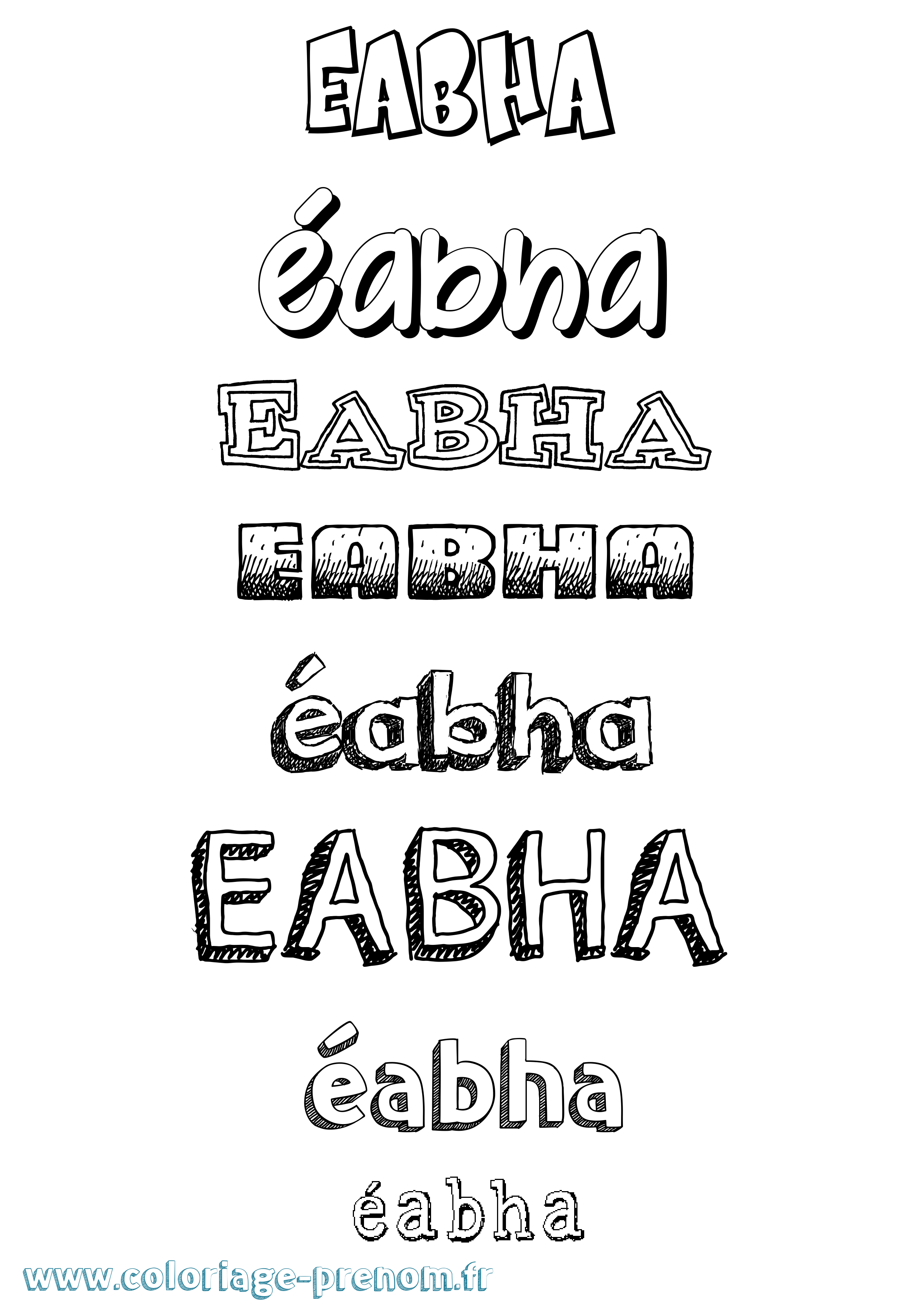 Coloriage Éabha Dessiné Coloriage prénom Éabha Dessiné