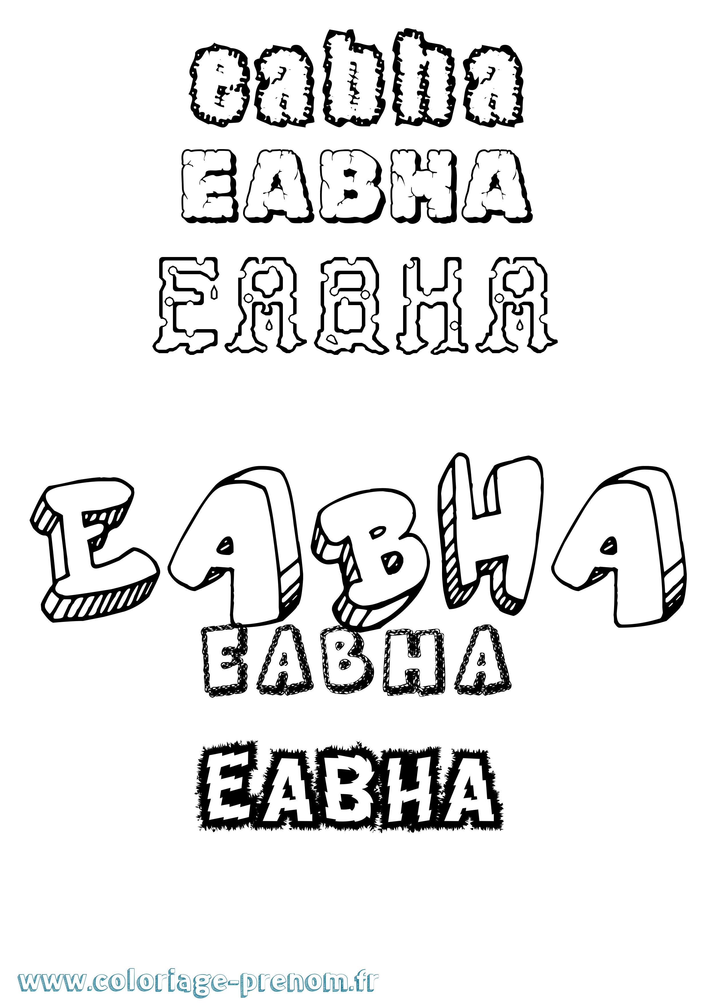 Coloriage Éabha Destructuré Coloriage prénom Éabha Destructuré