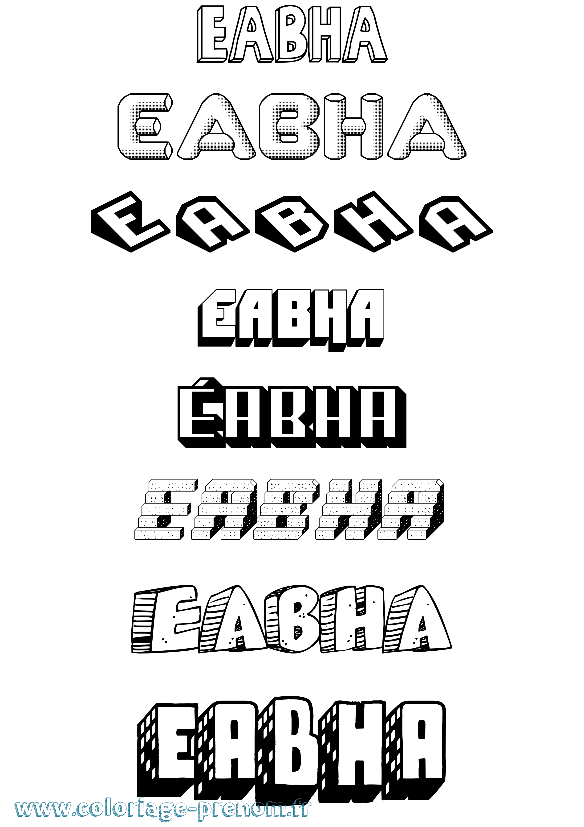 Coloriage Éabha Effet 3D Coloriage prénom Éabha Effet 3D