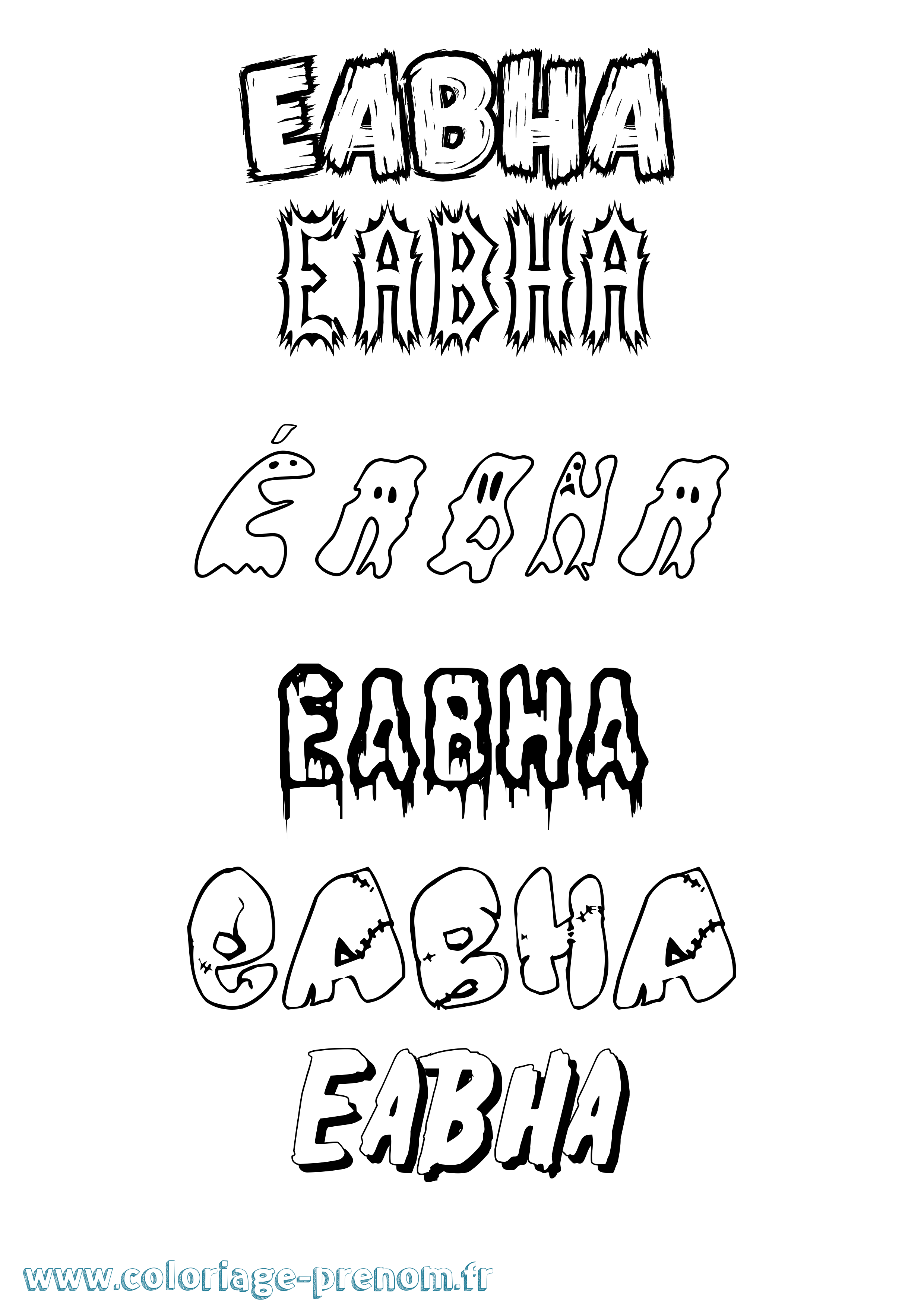 Coloriage Éabha Frisson Coloriage prénom Éabha Frisson
