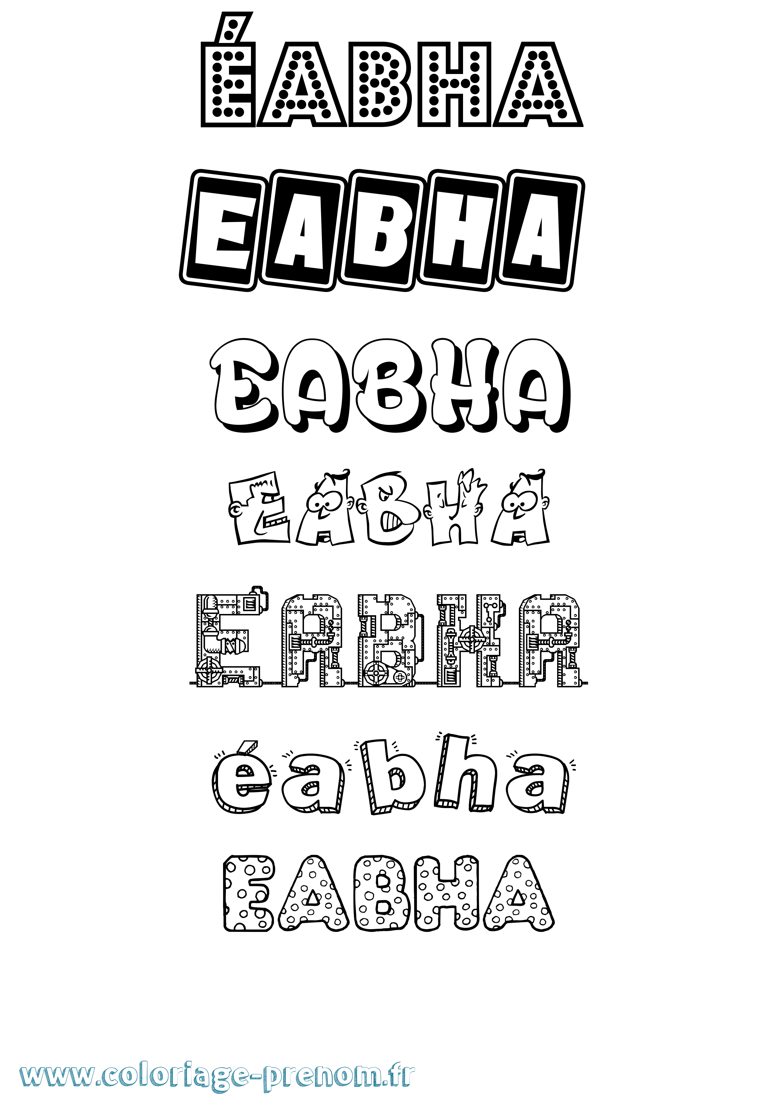 Coloriage Éabha Fun Coloriage prénom Éabha Fun