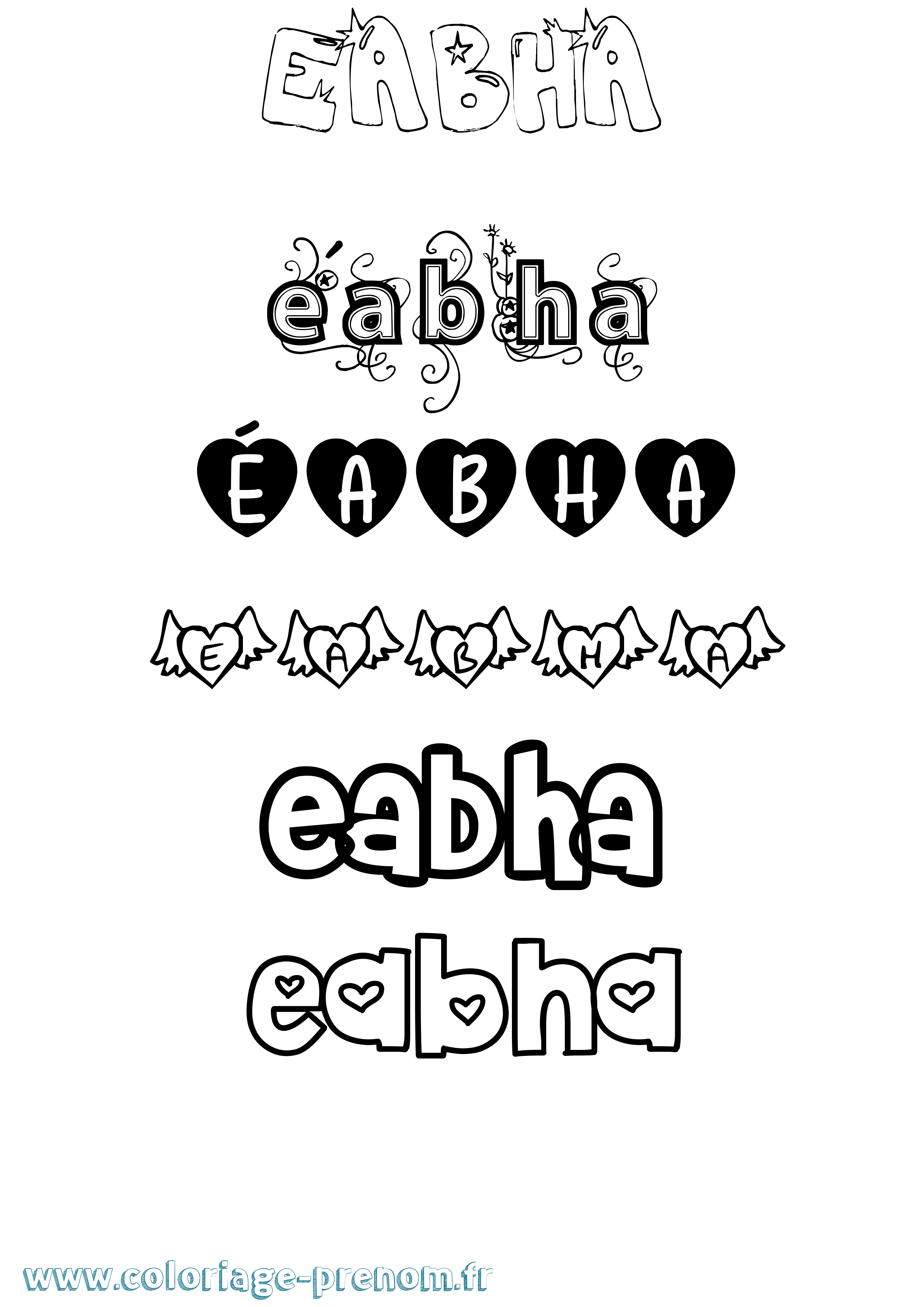 Coloriage Éabha Girly Coloriage prénom Éabha Girly
