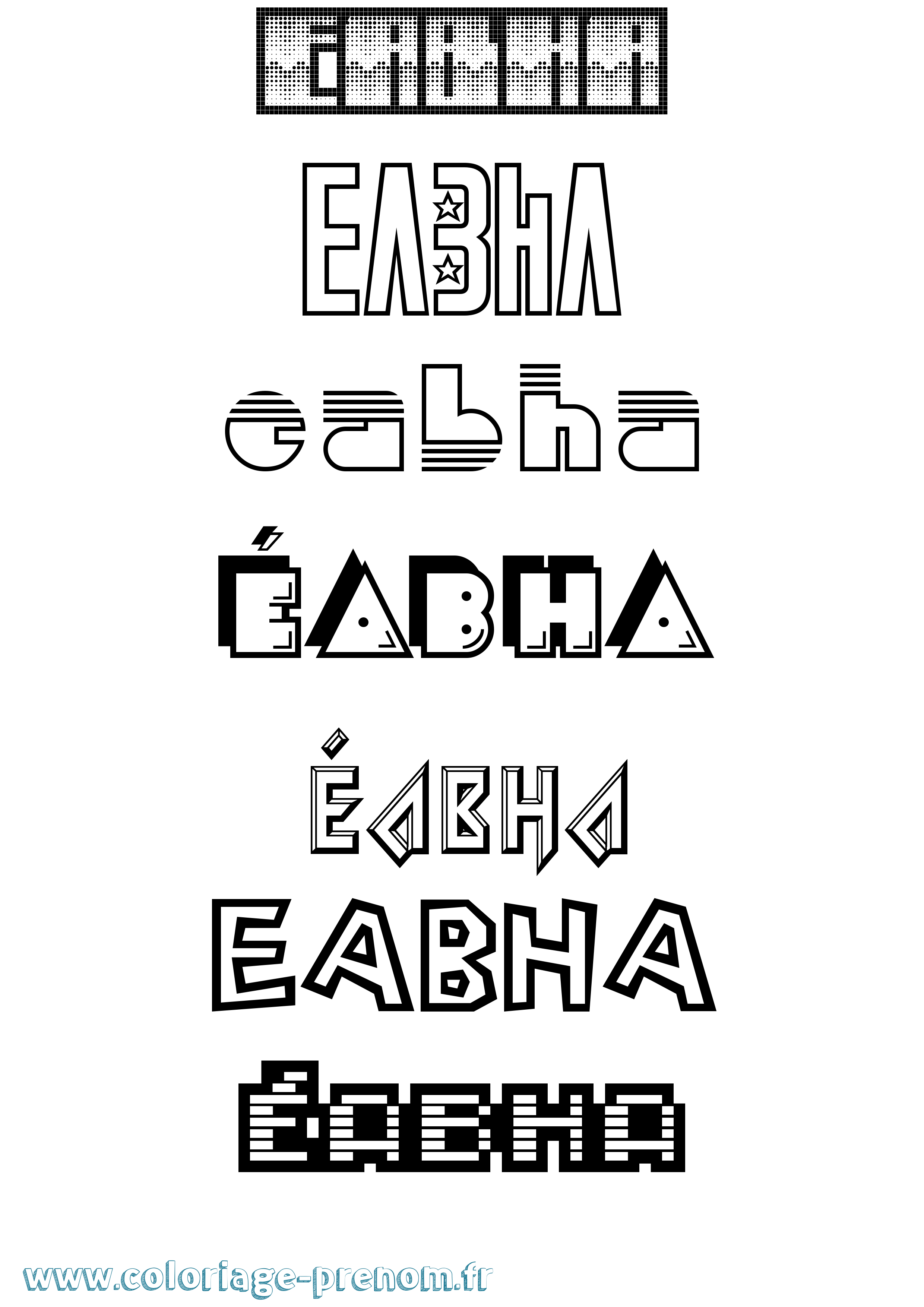 Coloriage Éabha Jeux Vidéos Coloriage prénom Éabha Jeux Vidéos