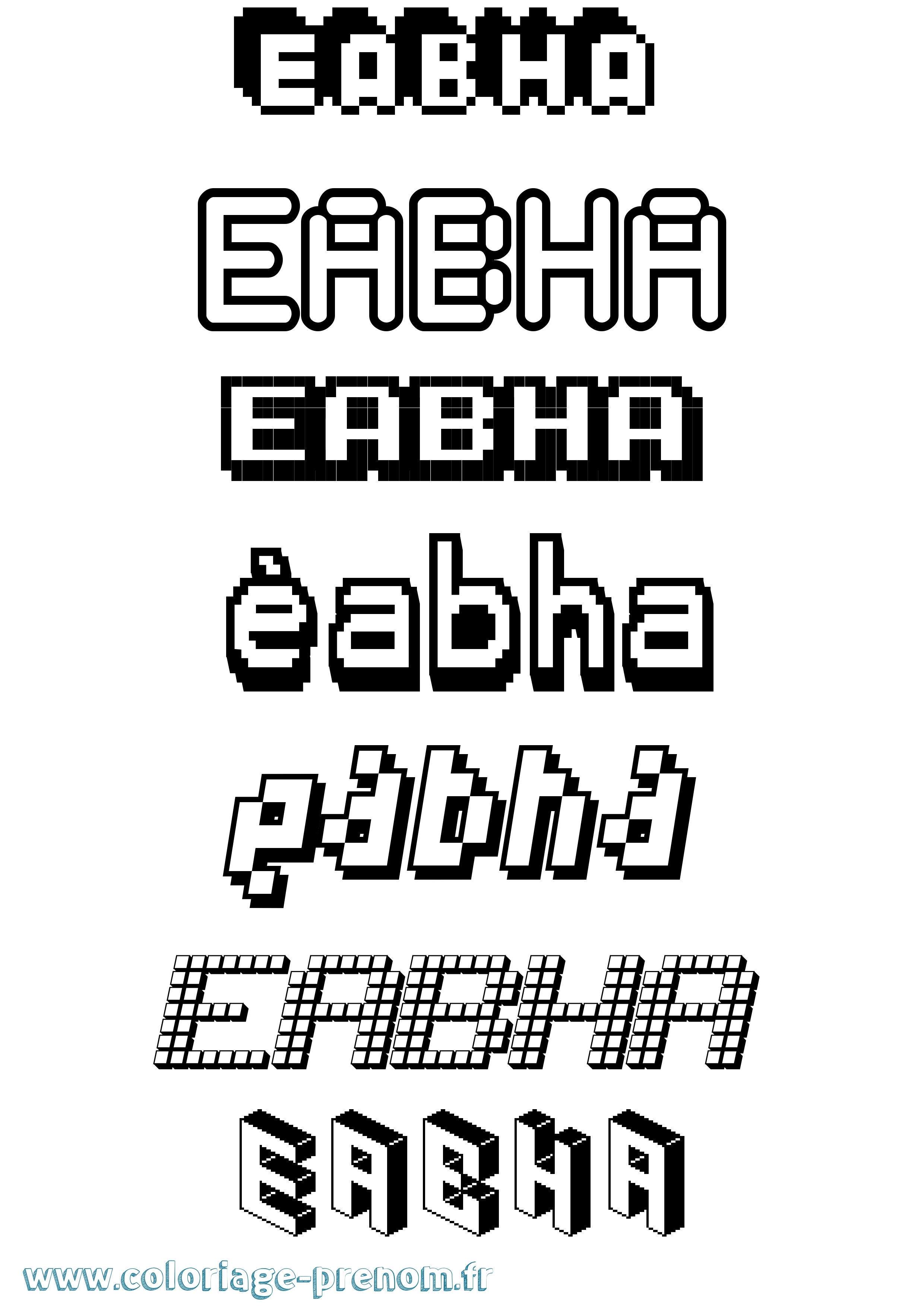 Coloriage Éabha Pixel Coloriage prénom Éabha Pixel