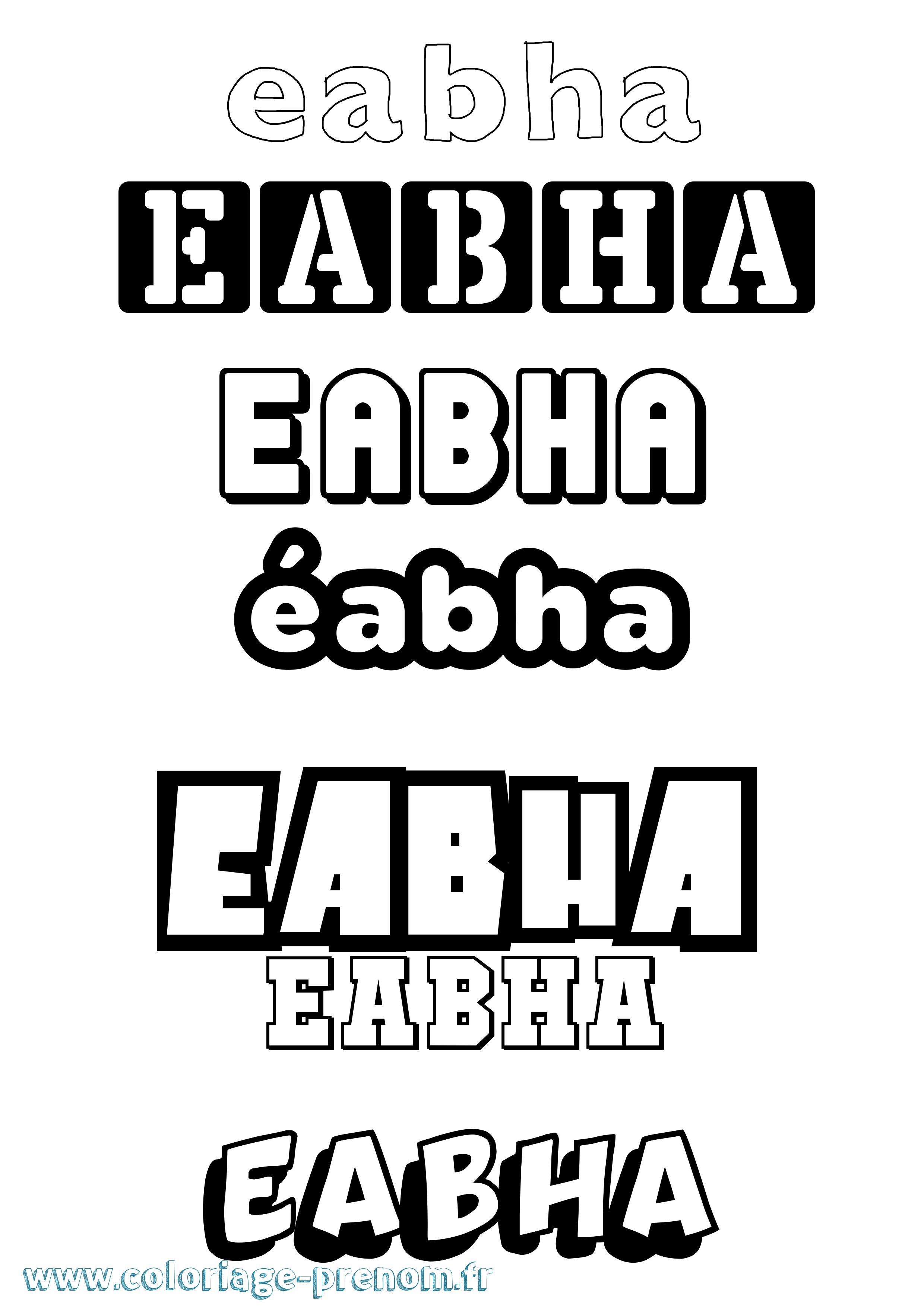 Coloriage Éabha Simple Coloriage prénom Éabha Simple