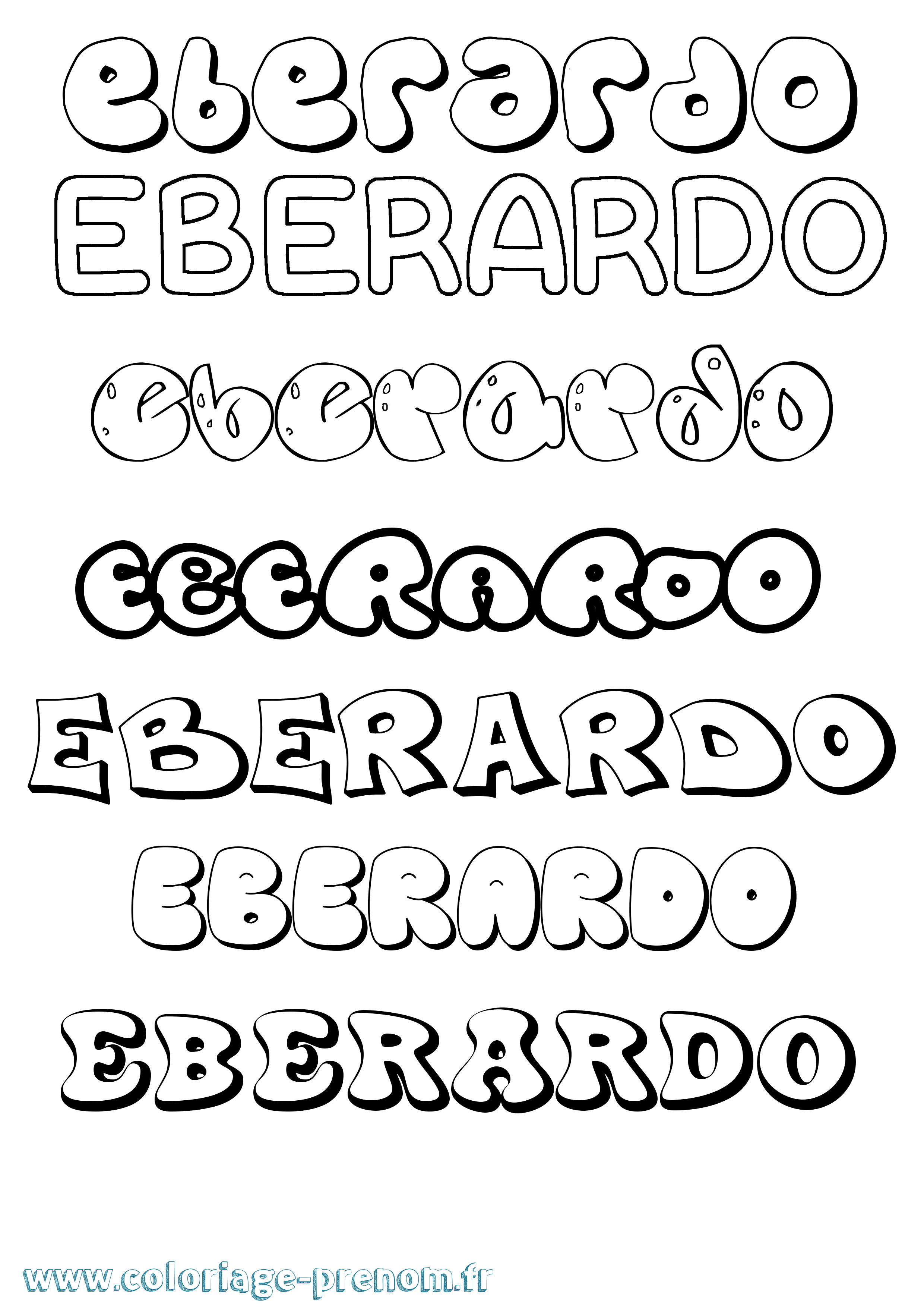 Coloriage Eberardo Bubble Coloriage prénom Eberardo Bubble