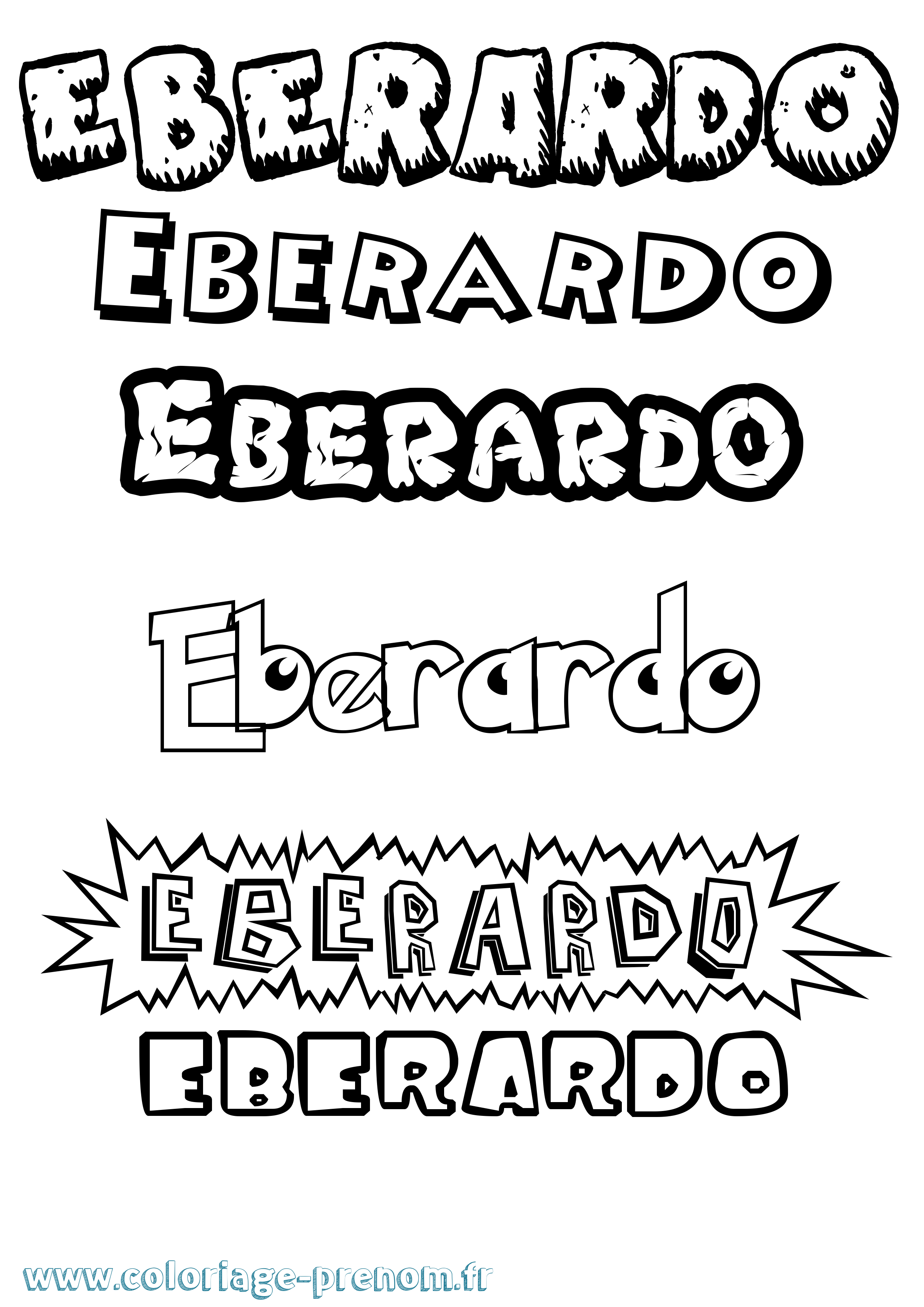 Coloriage Eberardo Dessin Animé Coloriage prénom Eberardo Dessin Animé