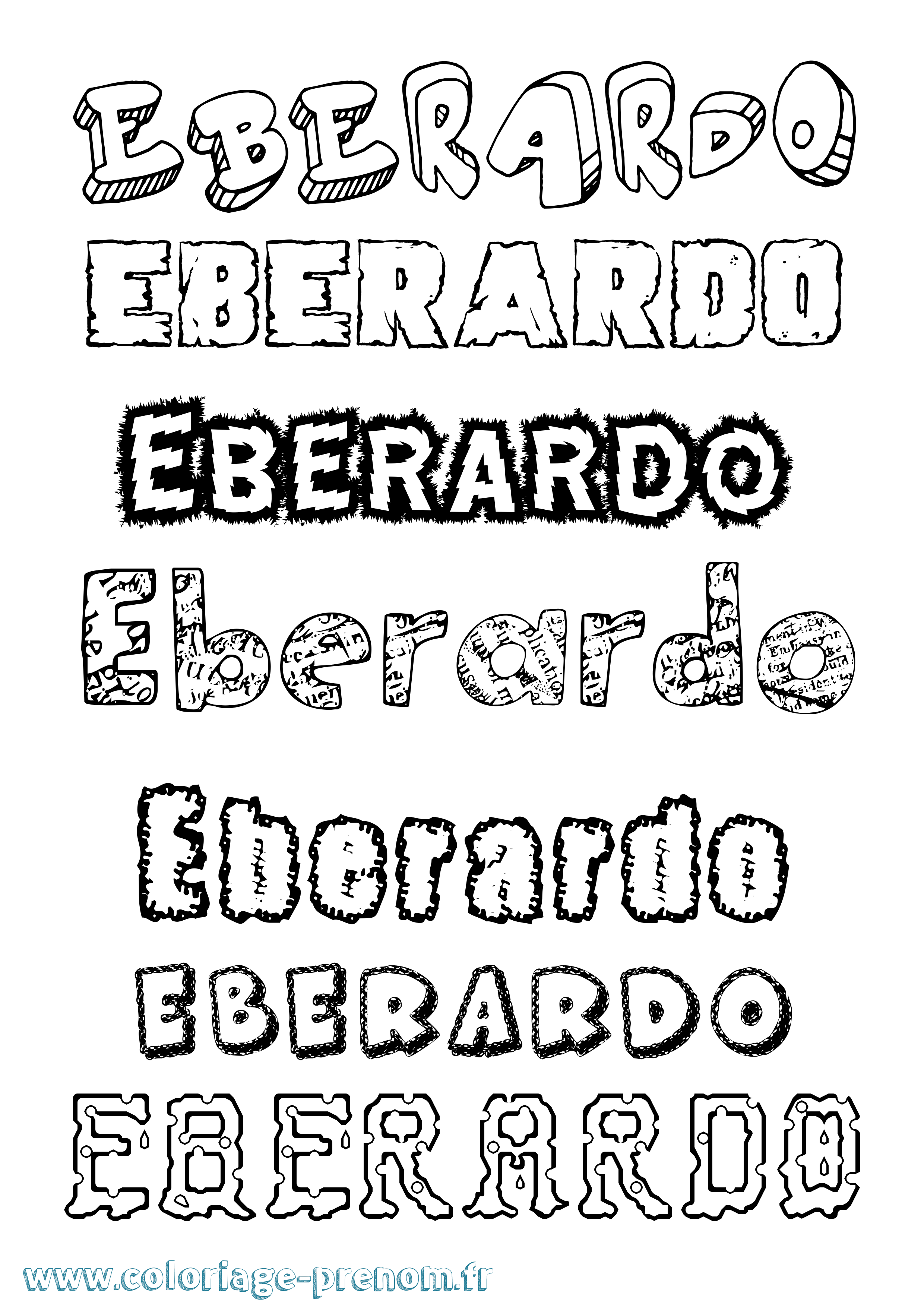 Coloriage Eberardo Destructuré Coloriage prénom Eberardo Destructuré