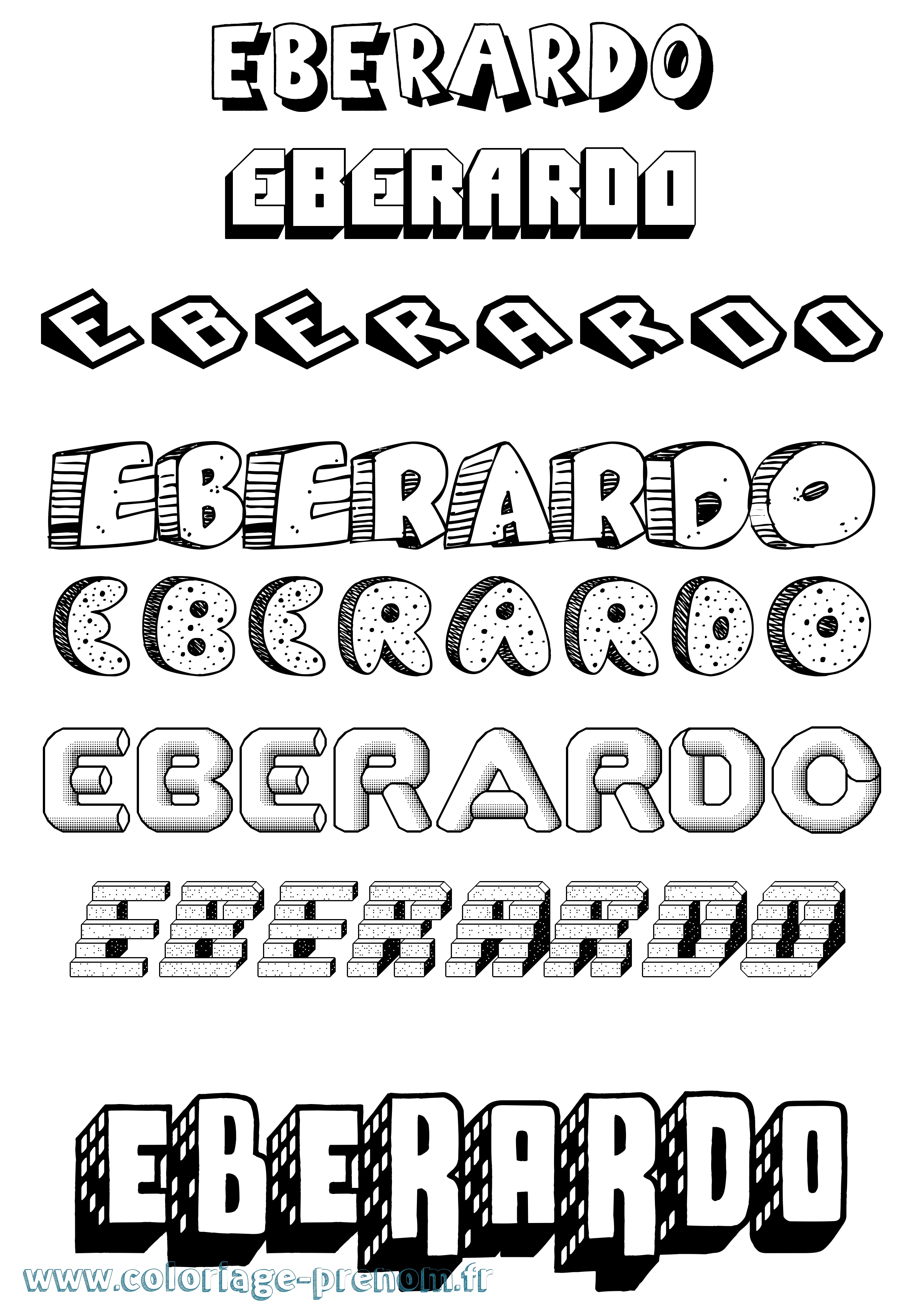 Coloriage Eberardo Effet 3D Coloriage prénom Eberardo Effet 3D