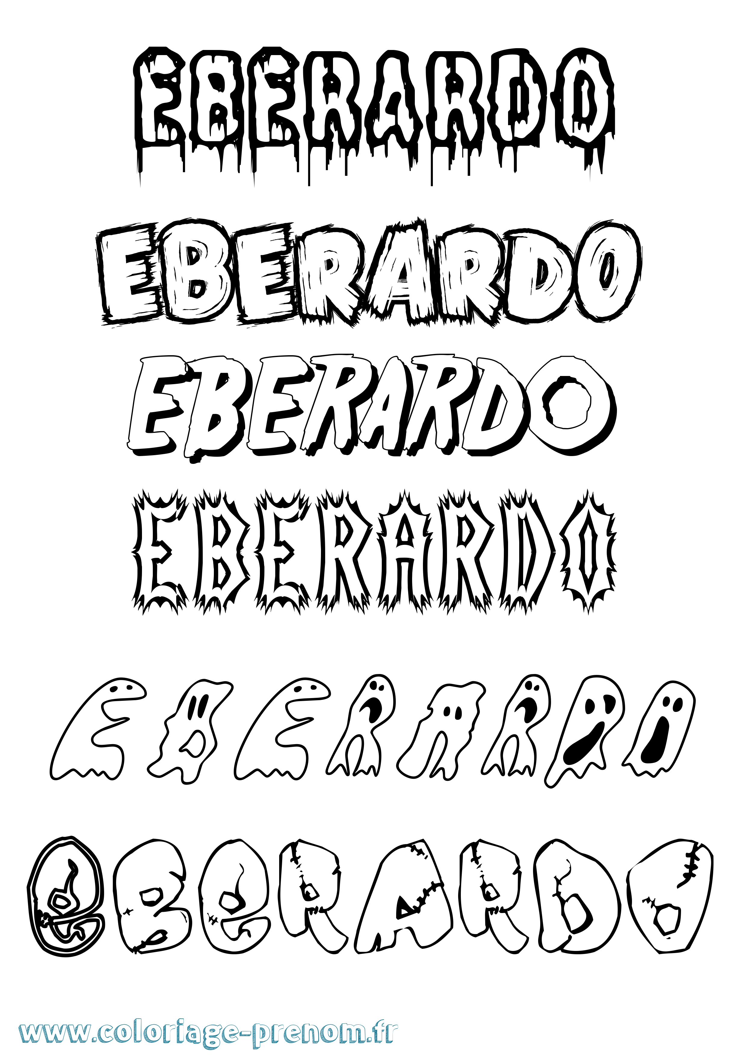 Coloriage Eberardo Frisson Coloriage prénom Eberardo Frisson