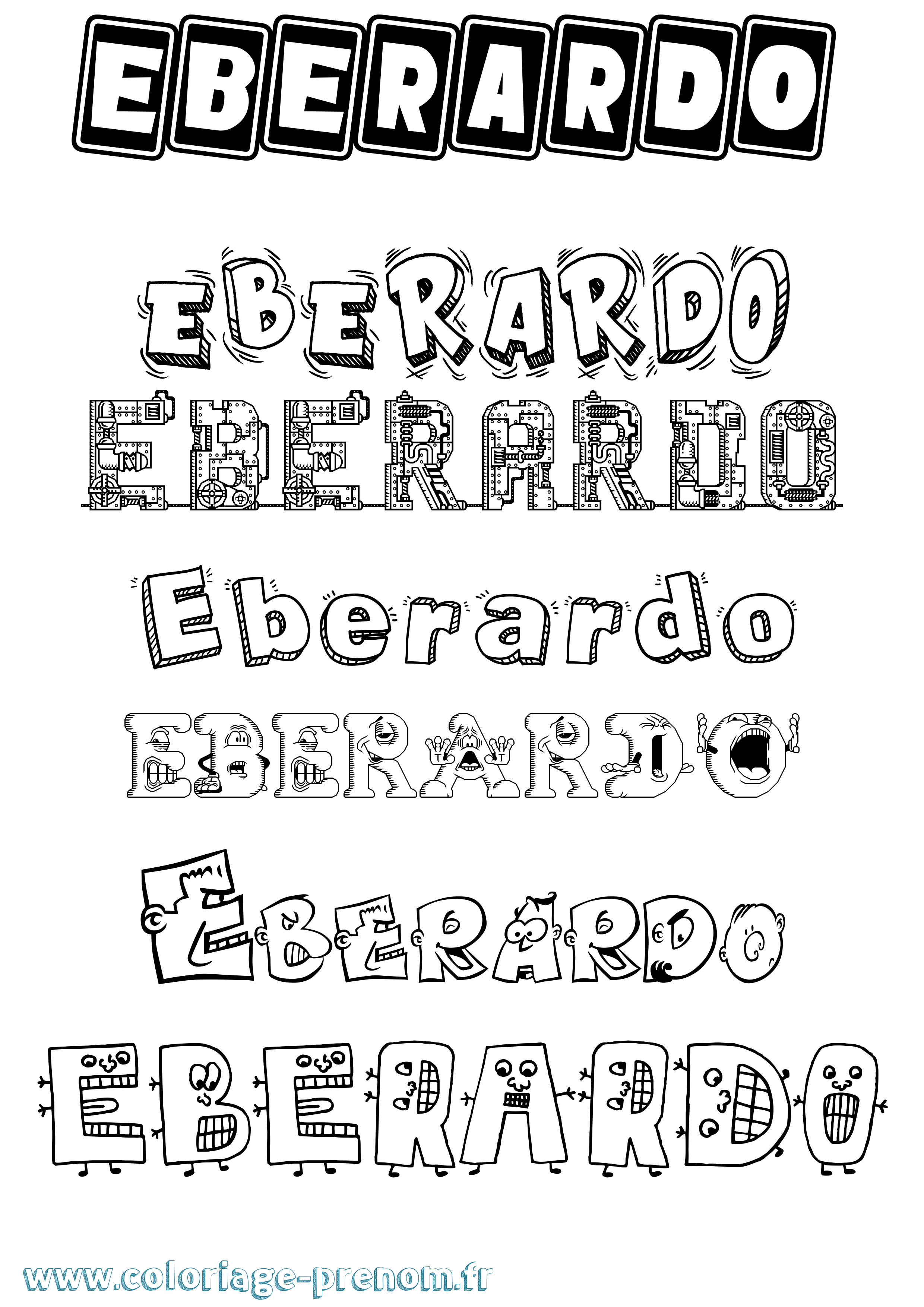 Coloriage Eberardo Fun Coloriage prénom Eberardo Fun