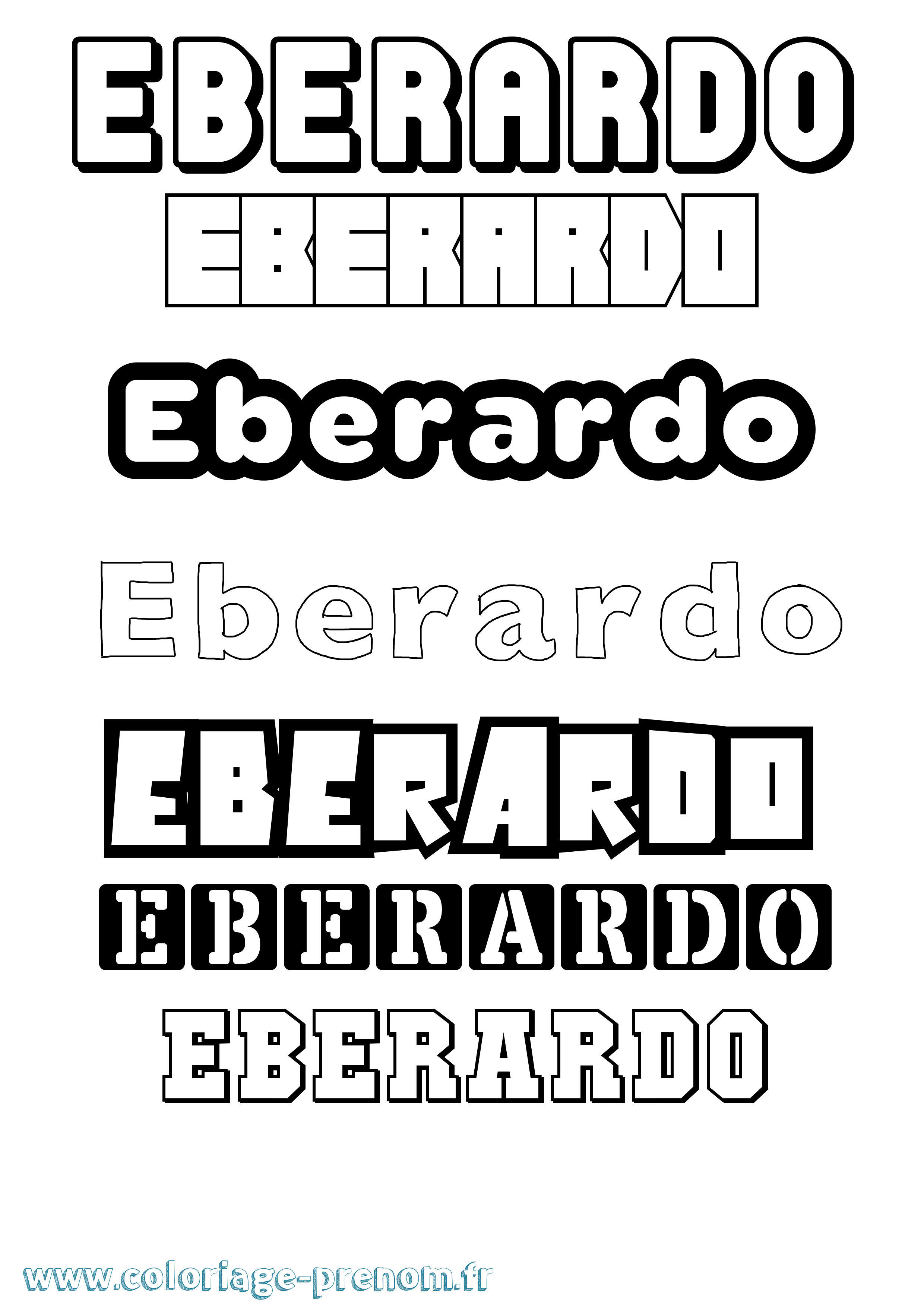 Coloriage Eberardo Simple Coloriage prénom Eberardo Simple
