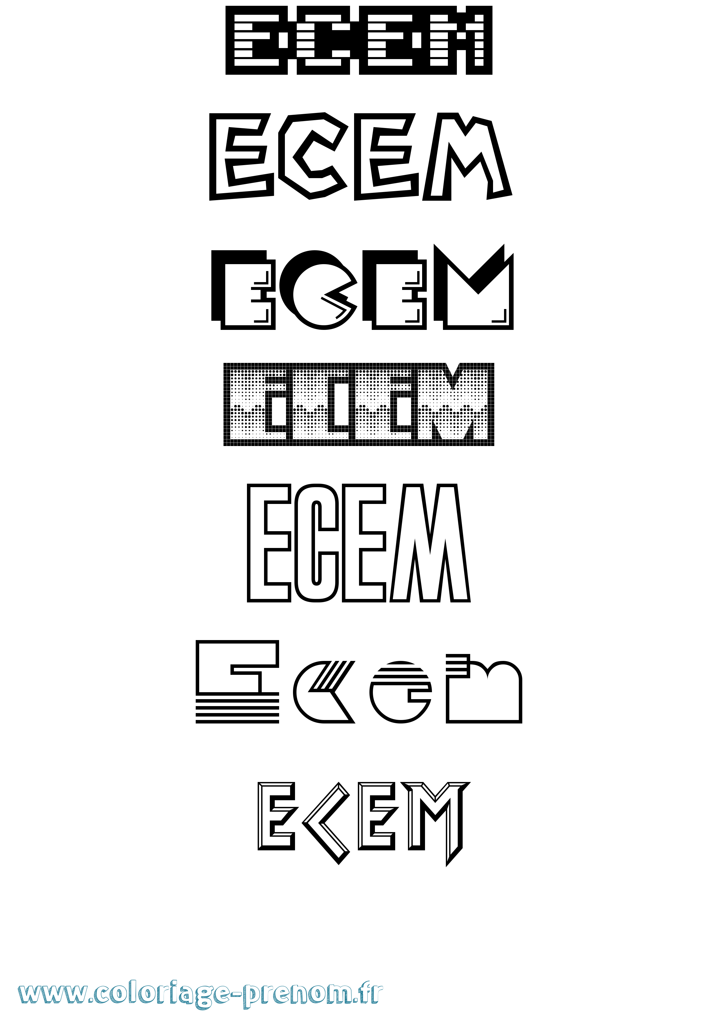 Coloriage Ecem Jeux Vidéos Coloriage prénom Ecem Jeux Vidéos