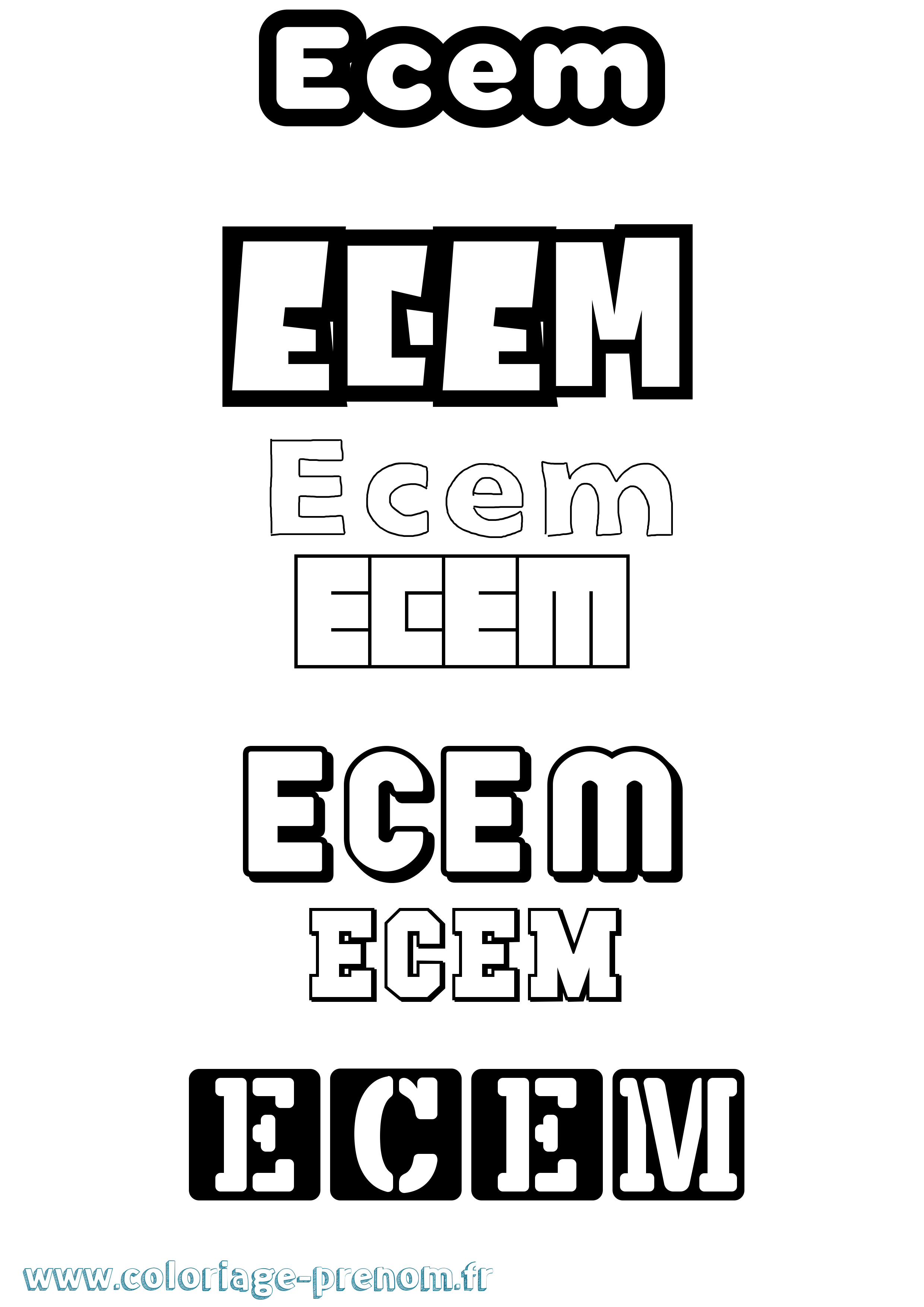 Coloriage Ecem Simple Coloriage prénom Ecem Simple