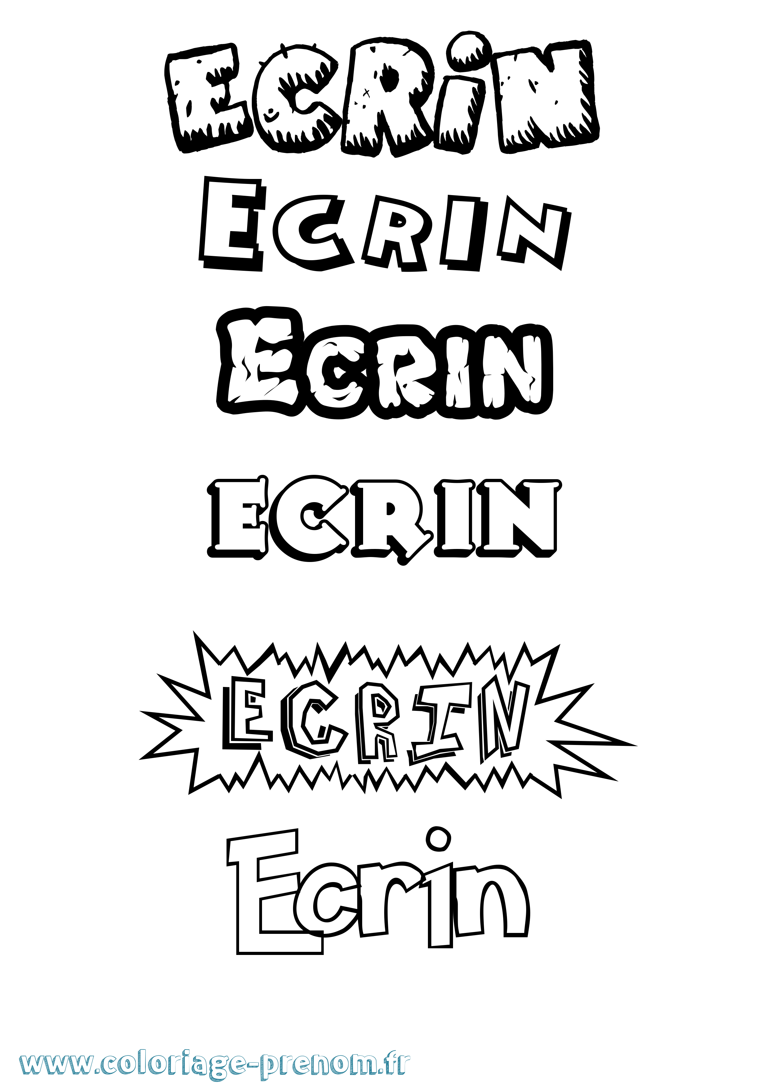 Coloriage Ecrin Dessin Animé Coloriage prénom Ecrin Dessin Animé