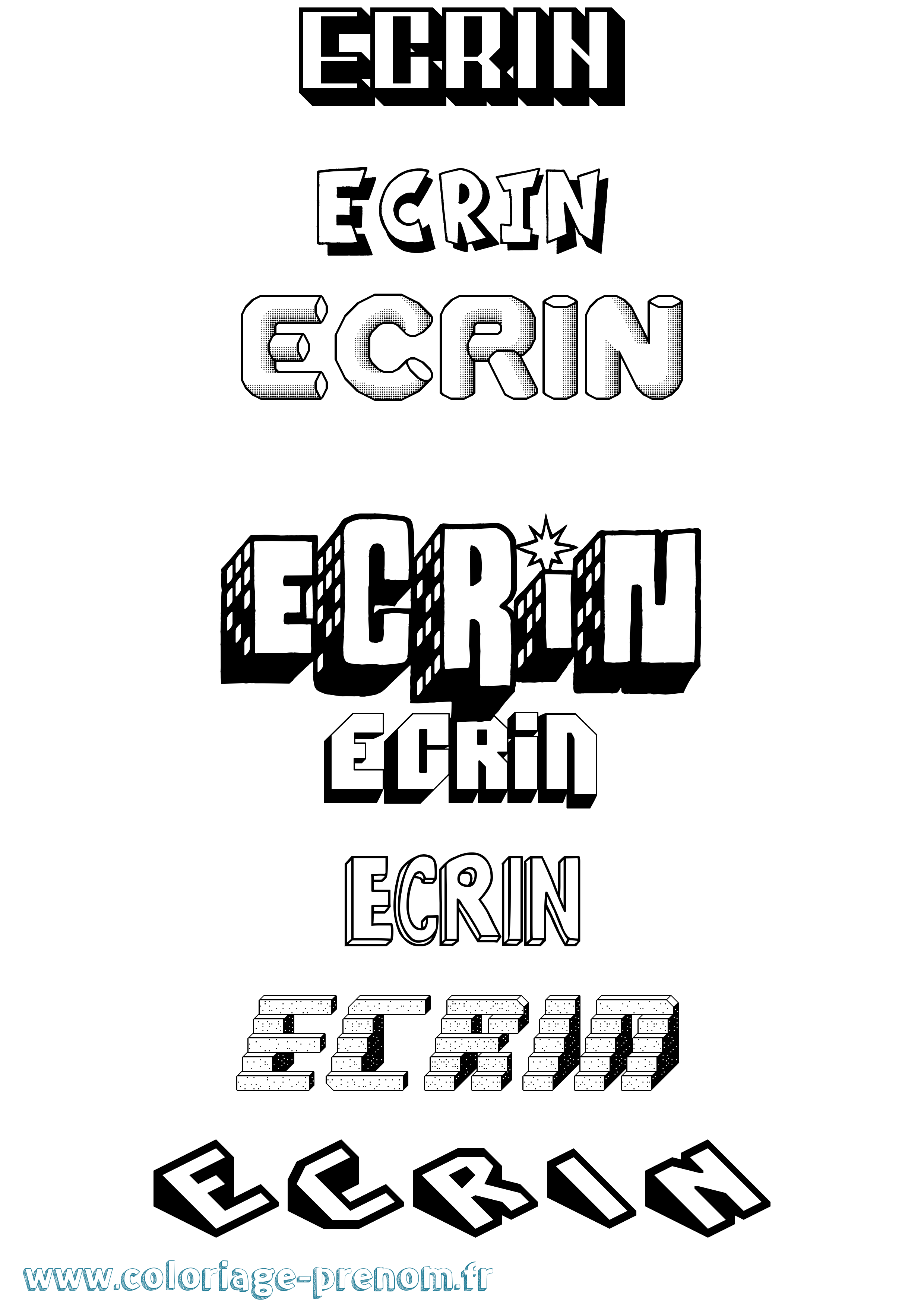 Coloriage Ecrin Effet 3D Coloriage prénom Ecrin Effet 3D