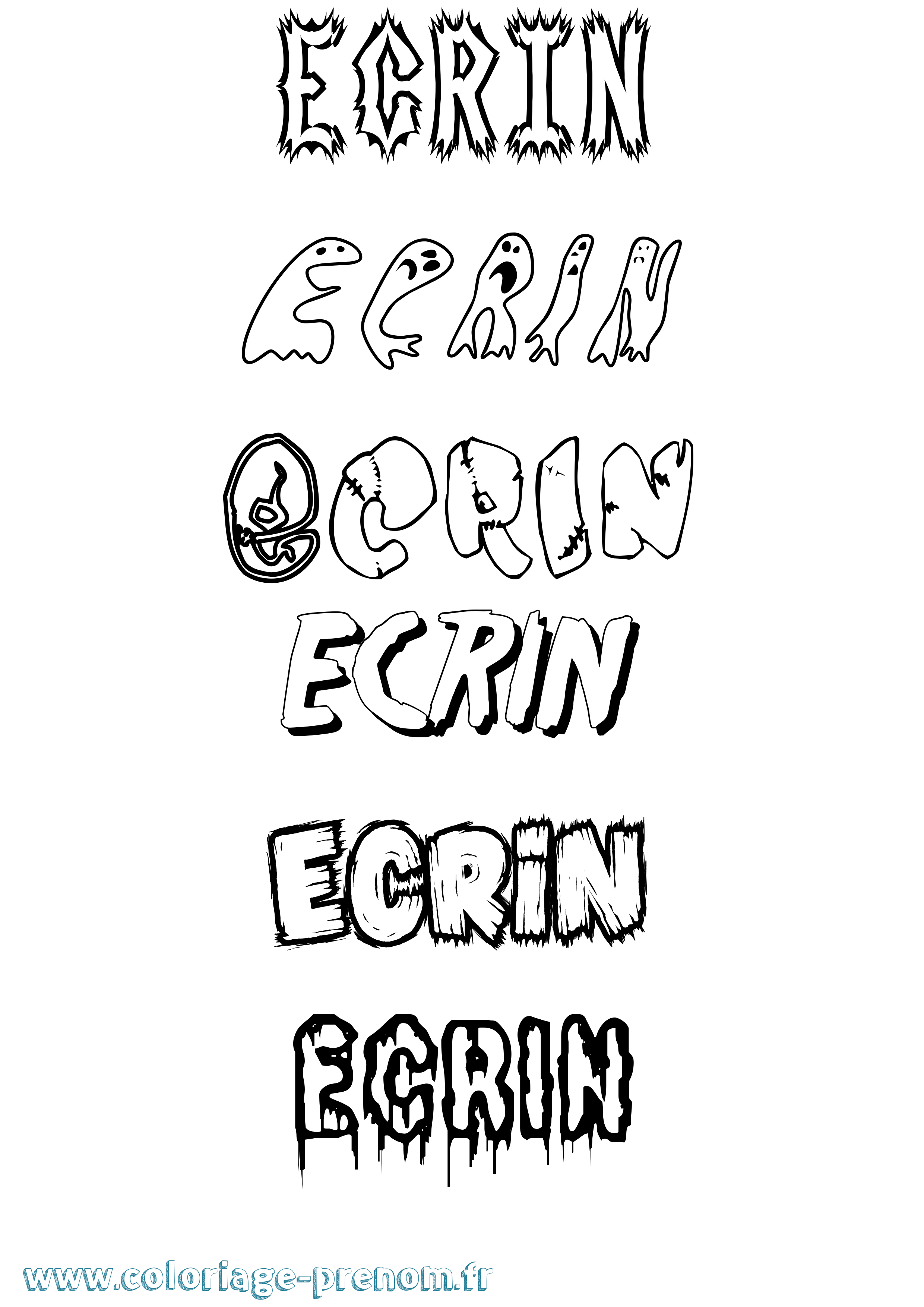 Coloriage Ecrin Frisson Coloriage prénom Ecrin Frisson
