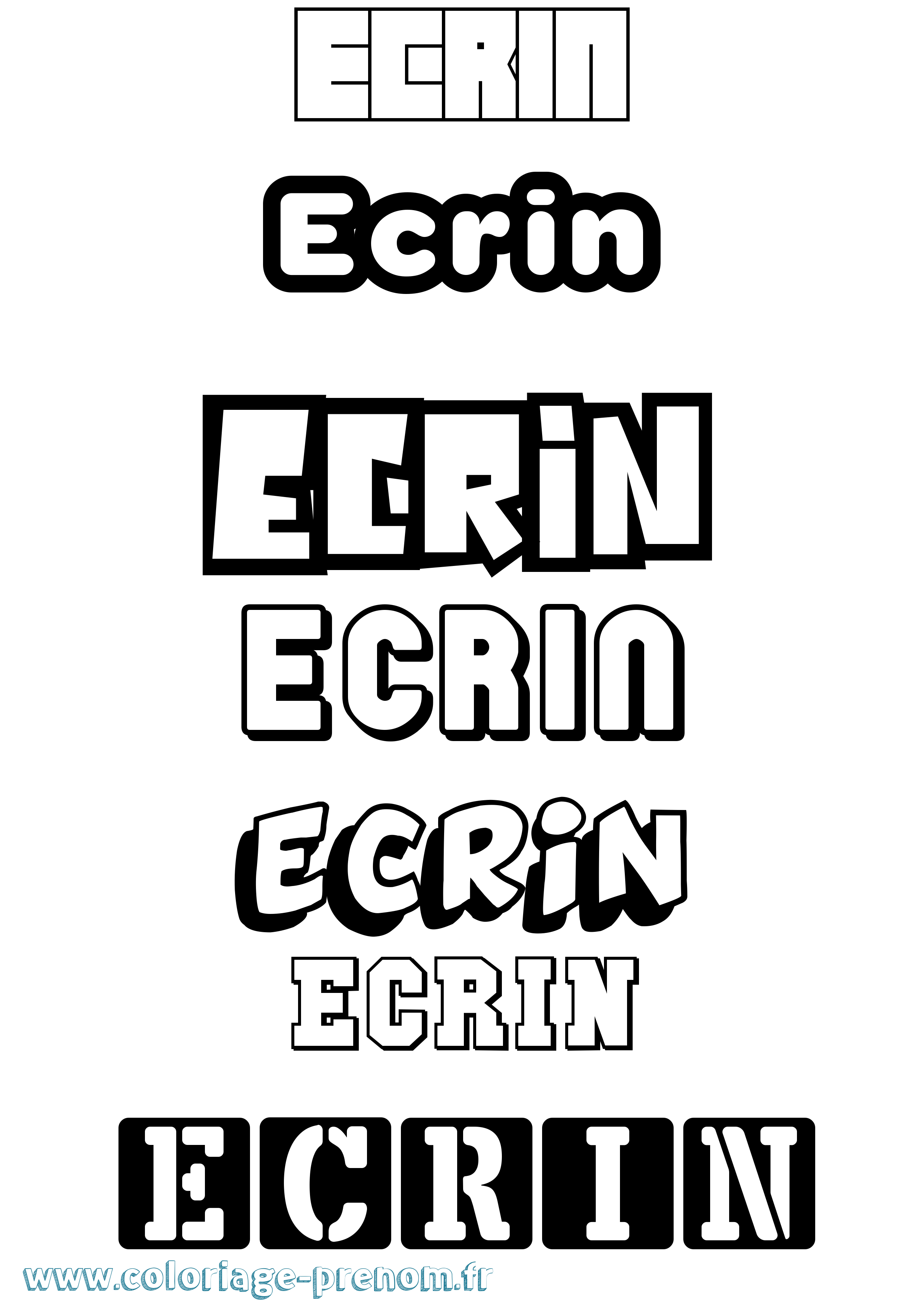Coloriage Ecrin Simple Coloriage prénom Ecrin Simple
