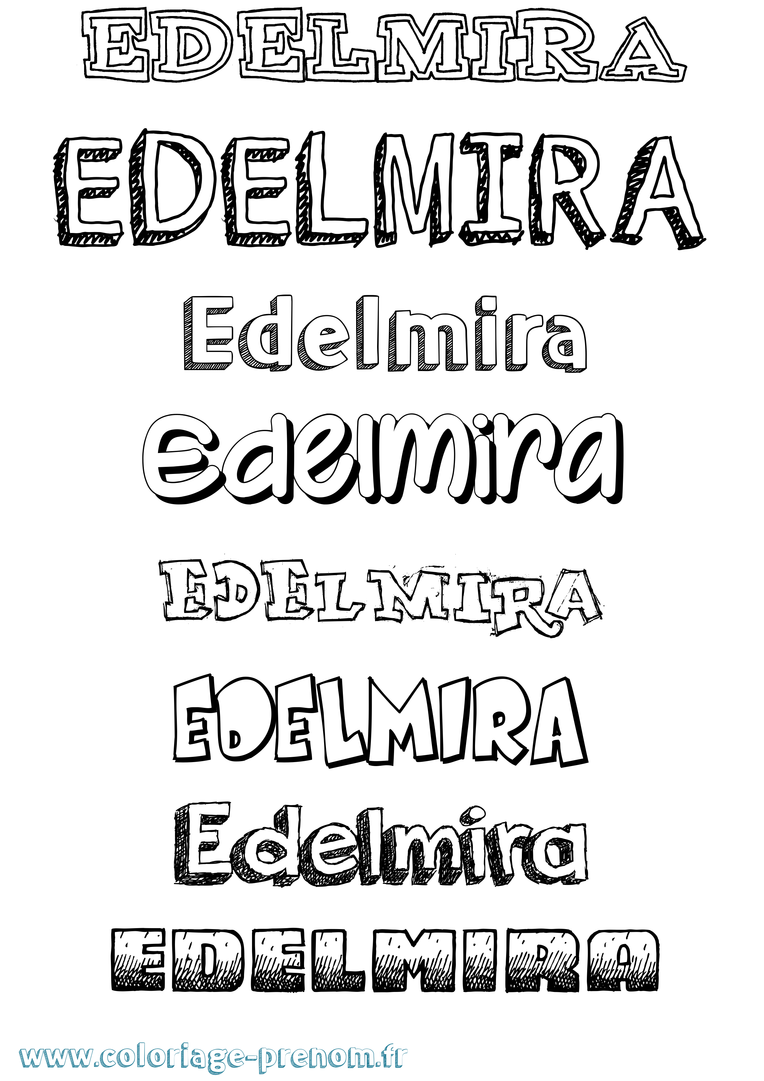 Coloriage Edelmira Dessiné Coloriage prénom Edelmira Dessiné