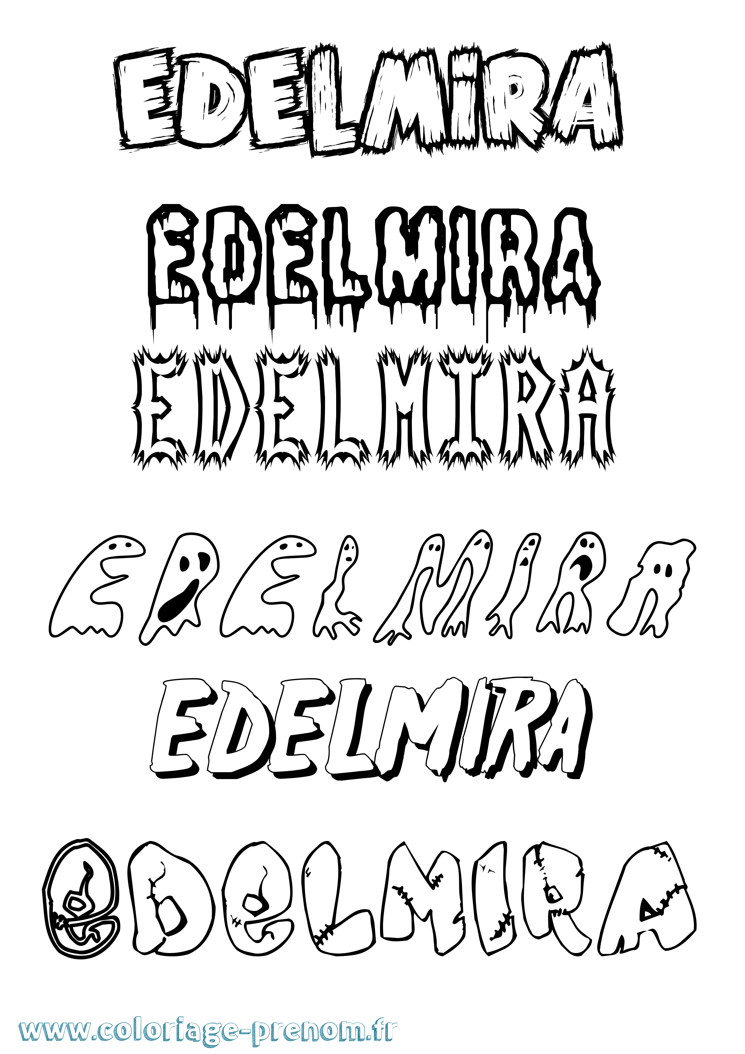 Coloriage Edelmira Frisson Coloriage prénom Edelmira Frisson