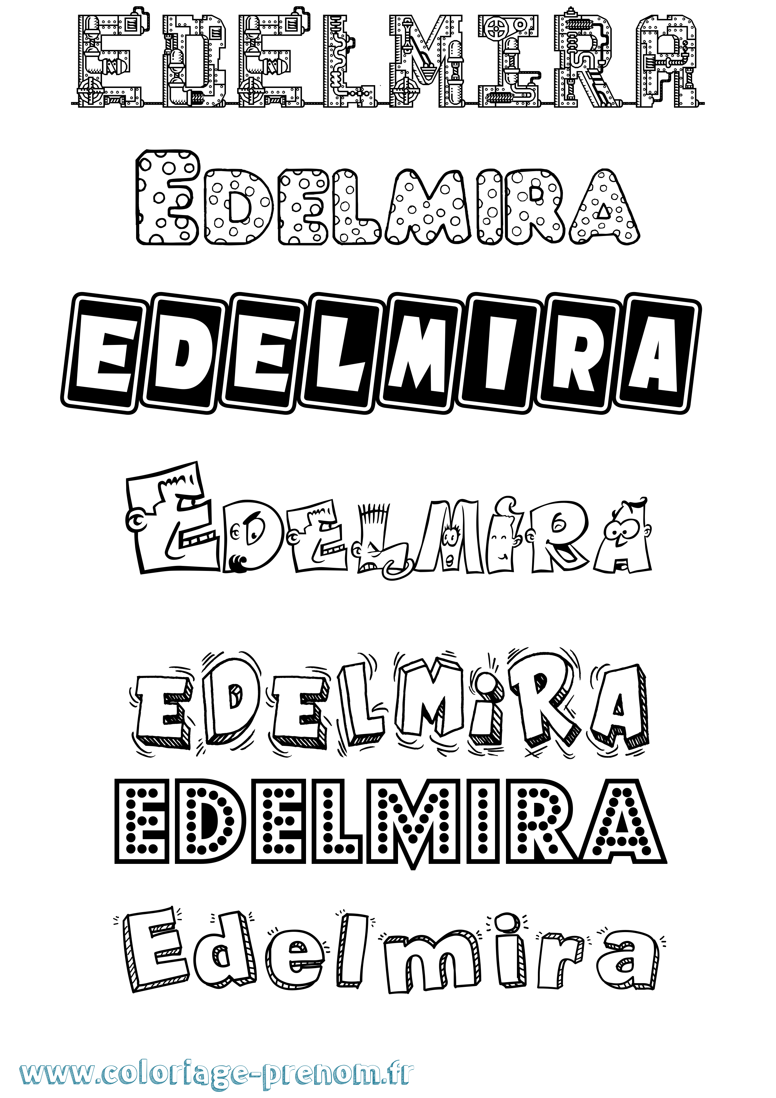Coloriage Edelmira Fun Coloriage prénom Edelmira Fun