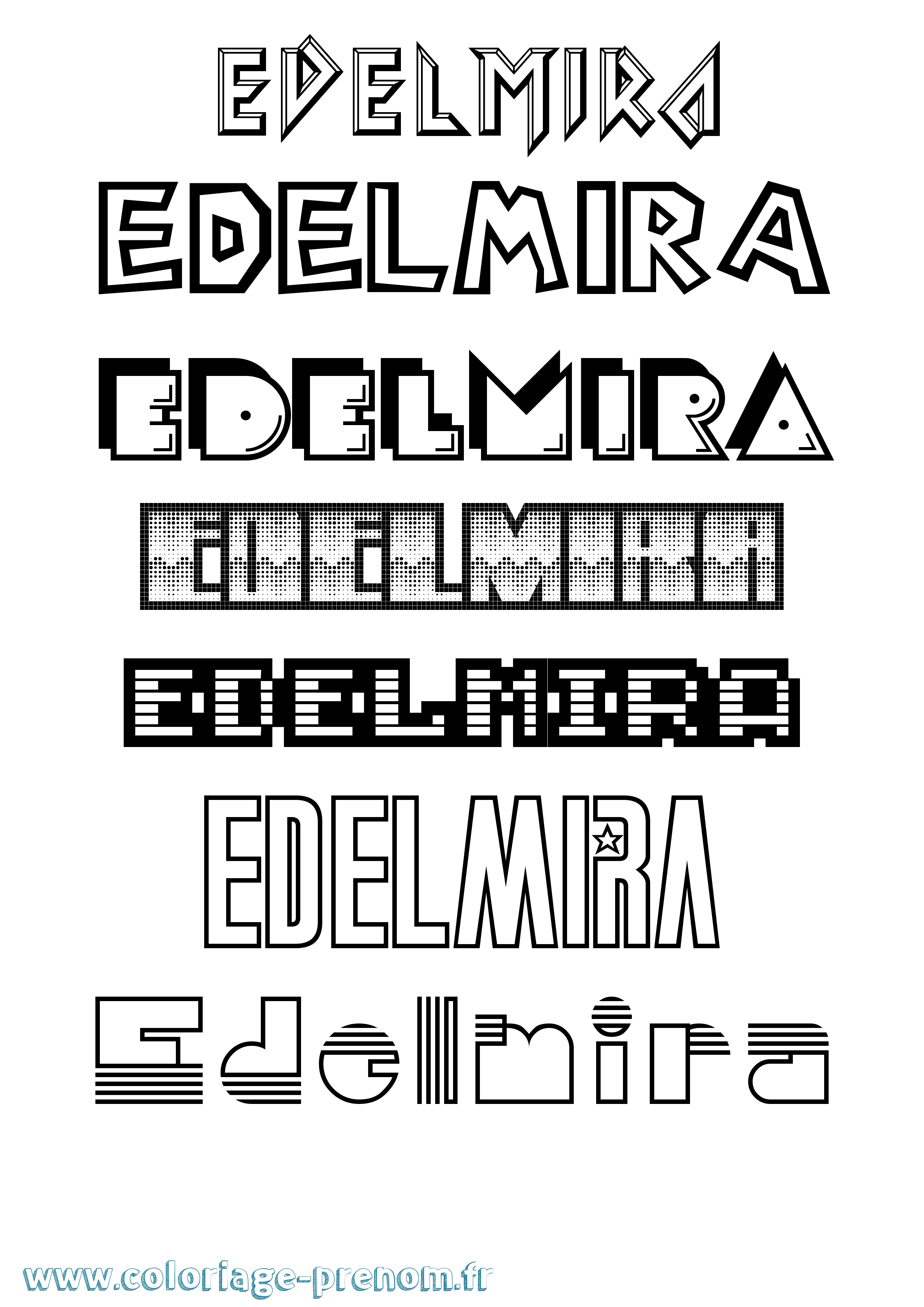 Coloriage Edelmira Jeux Vidéos Coloriage prénom Edelmira Jeux Vidéos