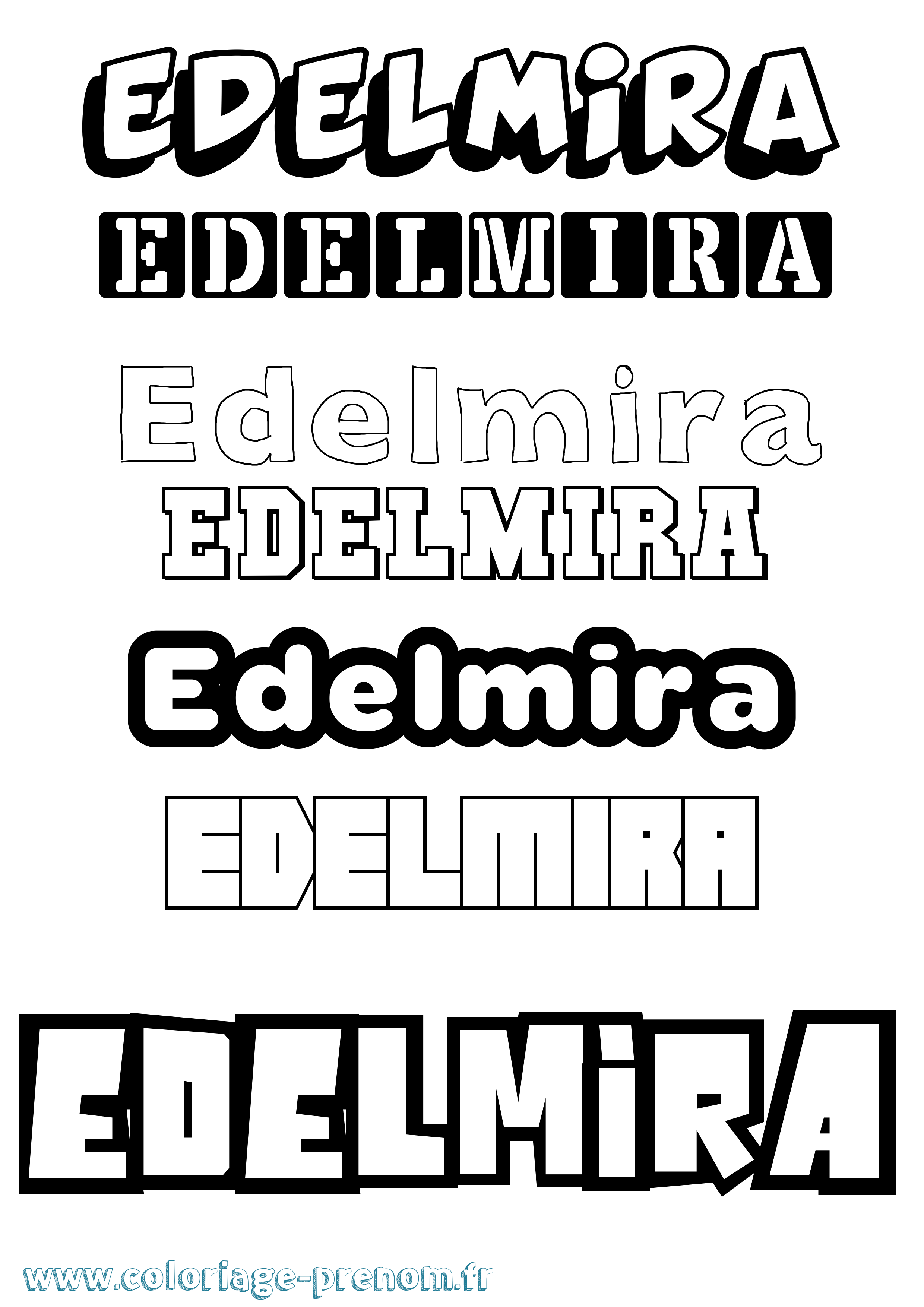 Coloriage Edelmira Simple Coloriage prénom Edelmira Simple