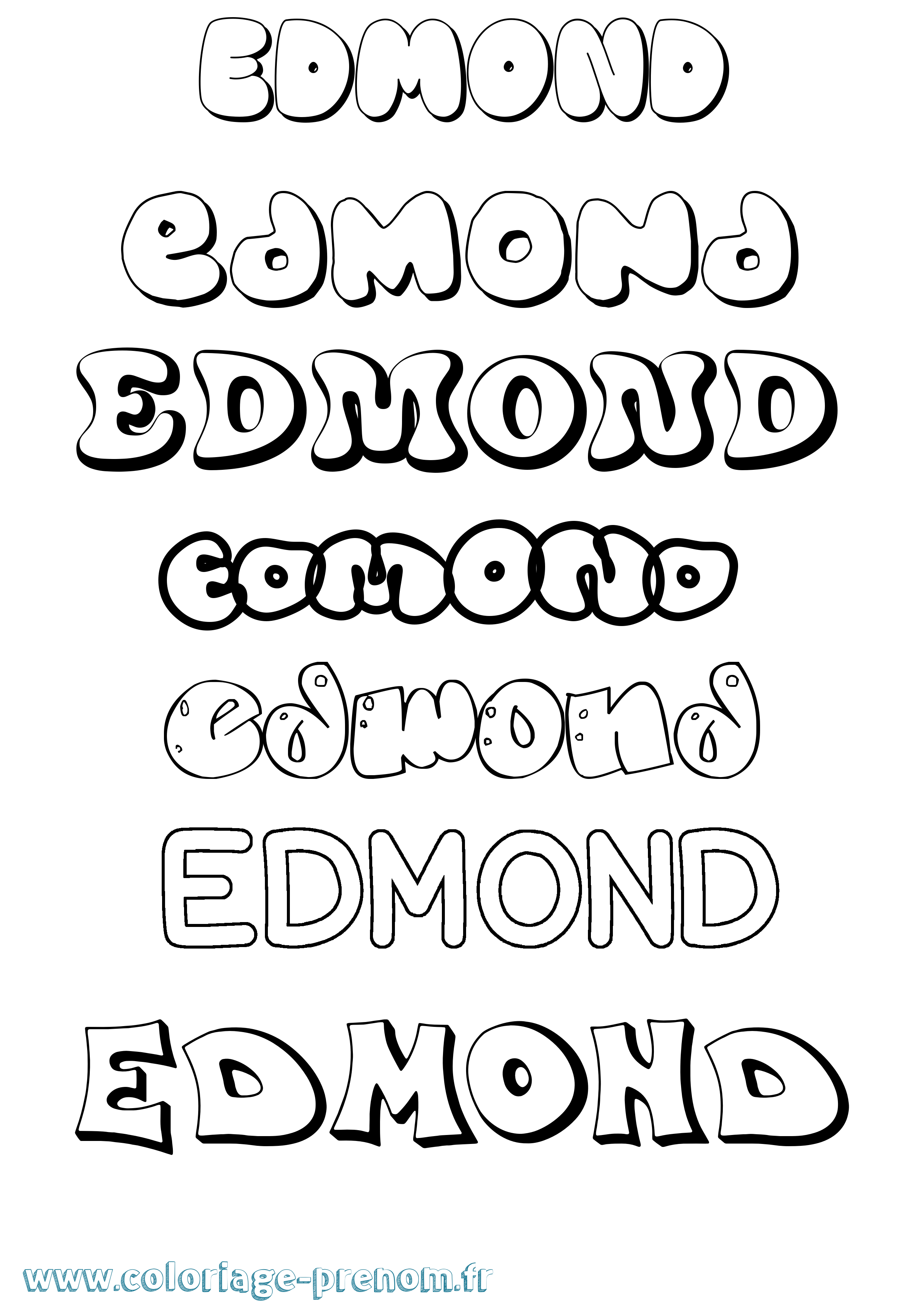 Coloriage Edmond Bubble Coloriage prénom Edmond Bubble