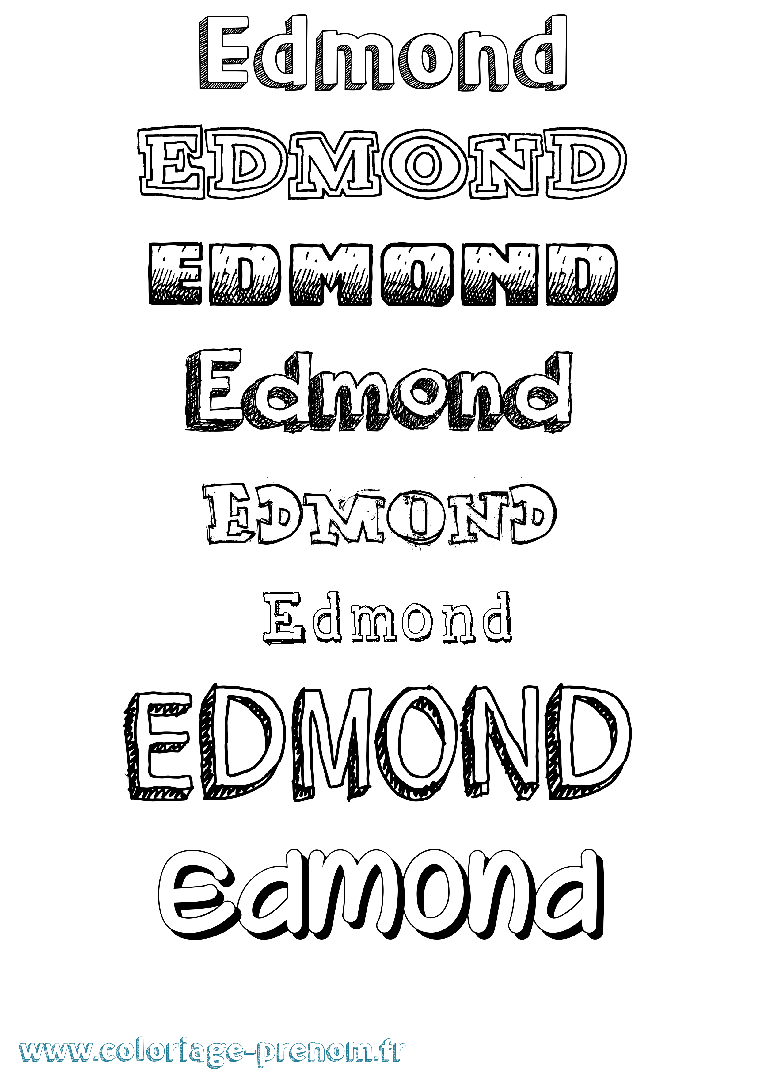 Coloriage Edmond Dessiné Coloriage prénom Edmond Dessiné