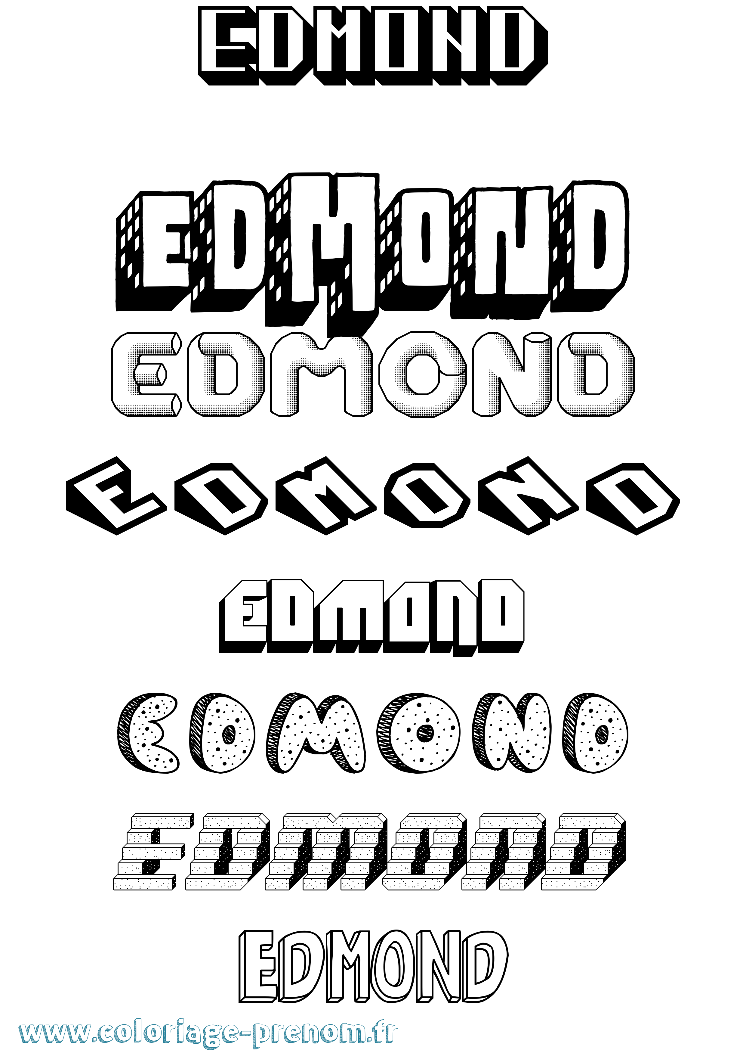 Coloriage Edmond Effet 3D Coloriage prénom Edmond Effet 3D