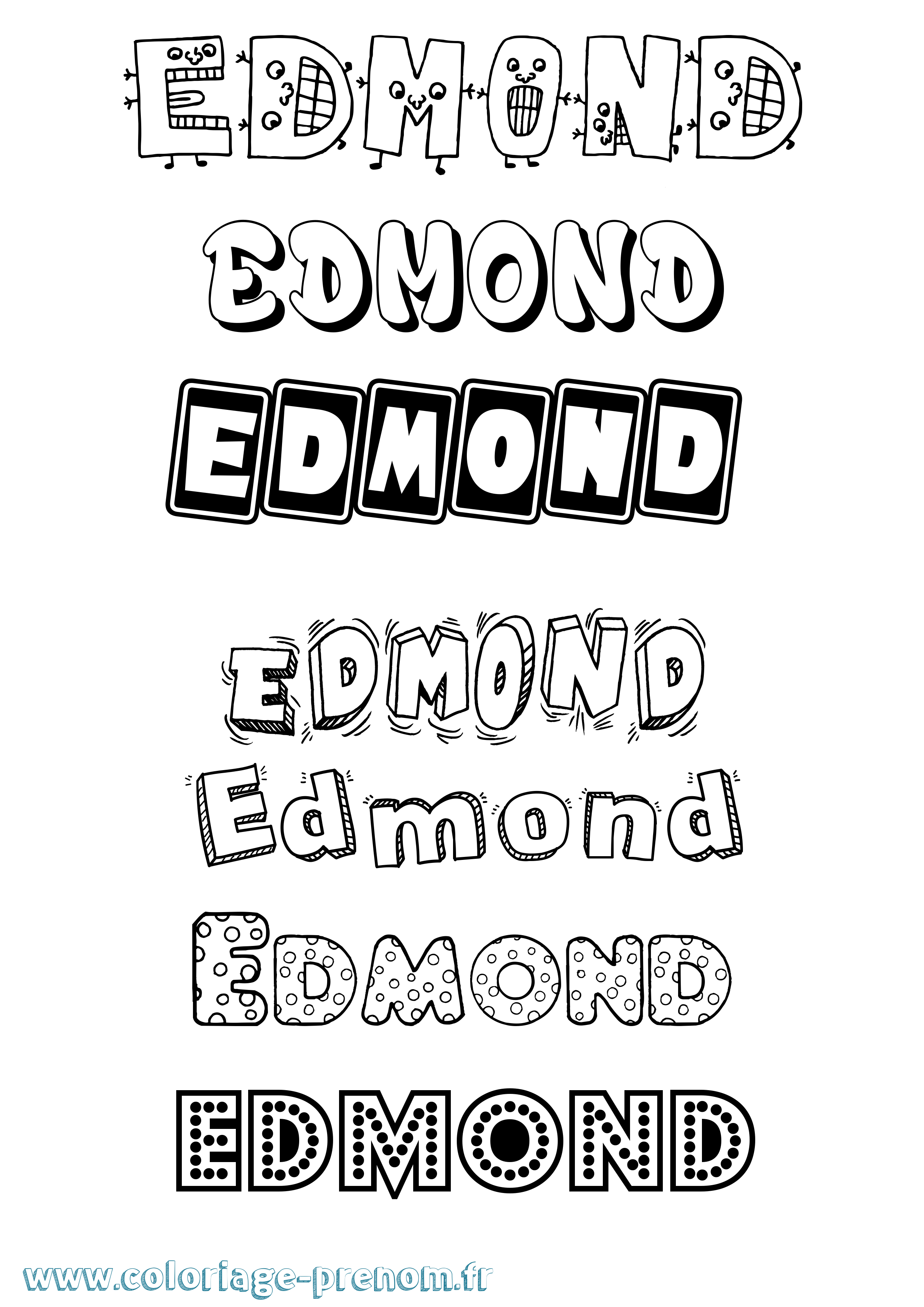 Coloriage Edmond Fun Coloriage prénom Edmond Fun