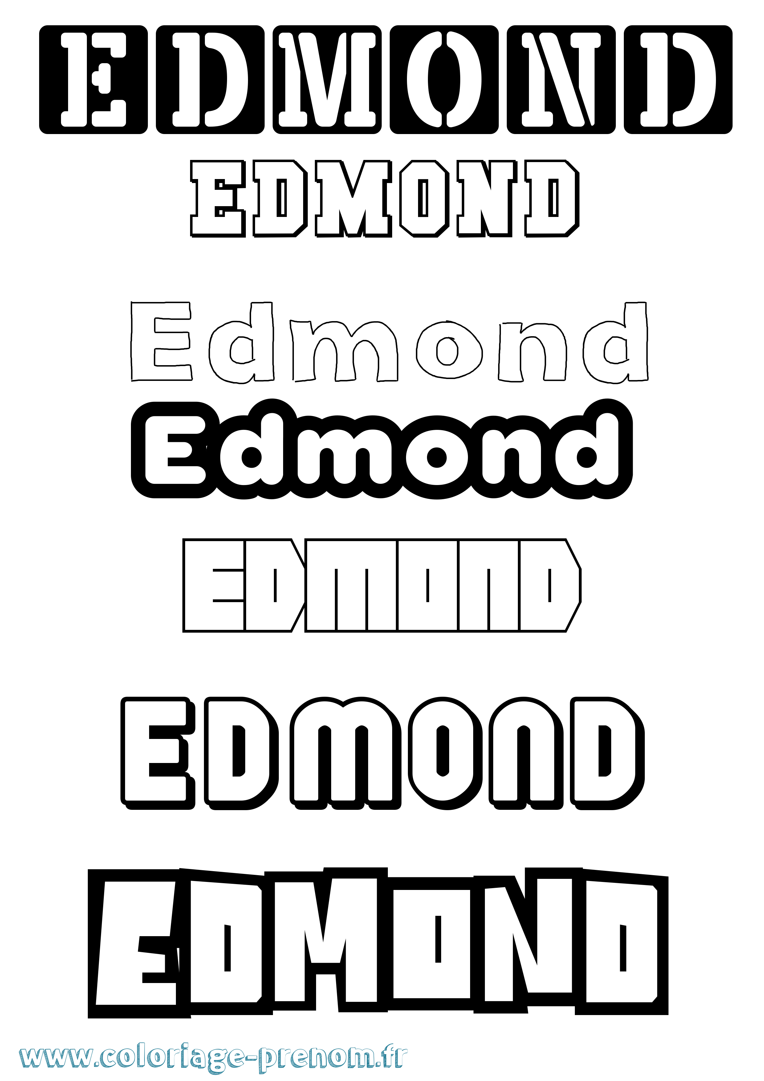 Coloriage Edmond Simple Coloriage prénom Edmond Simple