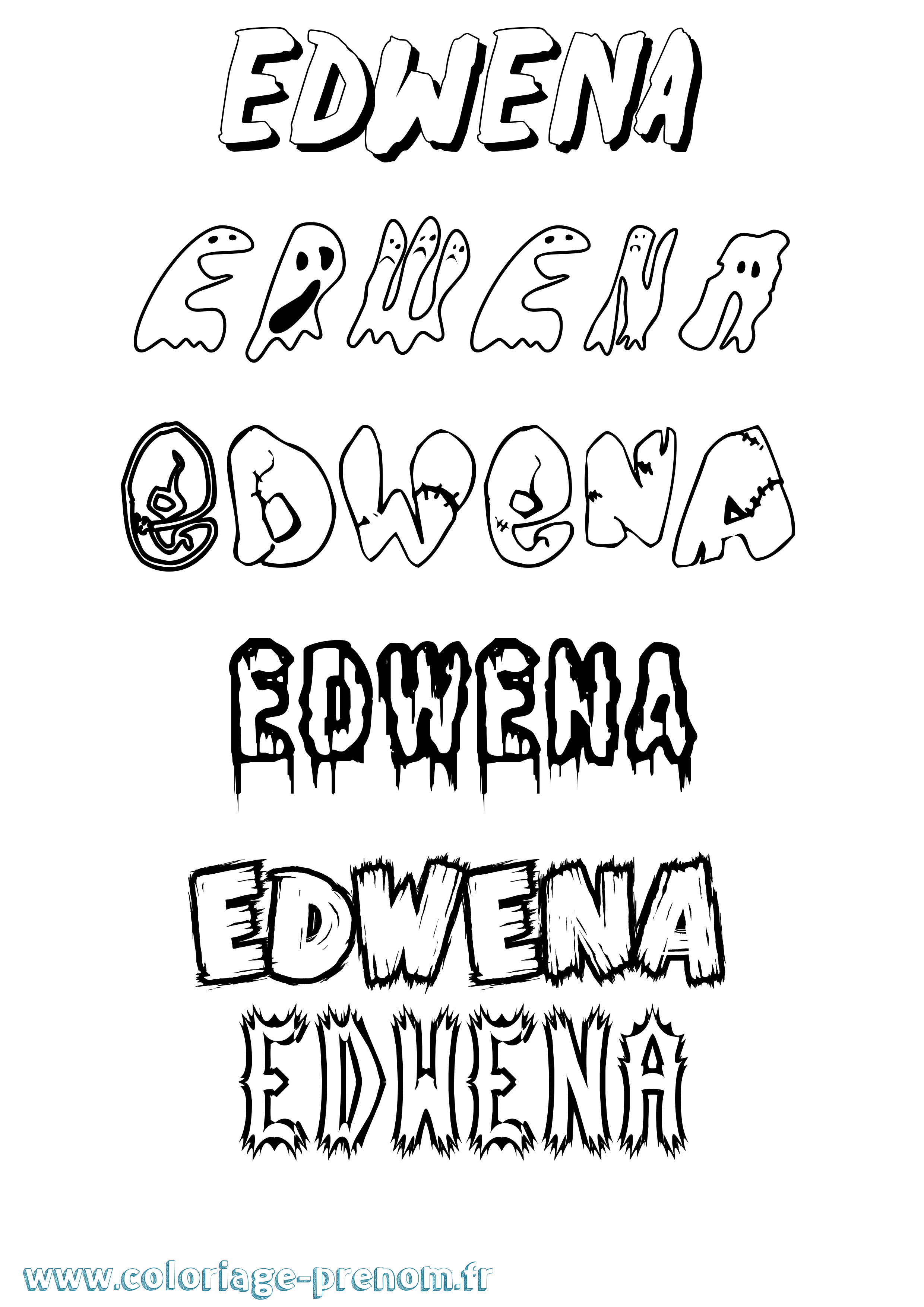 Coloriage Edwena Frisson Coloriage prénom Edwena Frisson