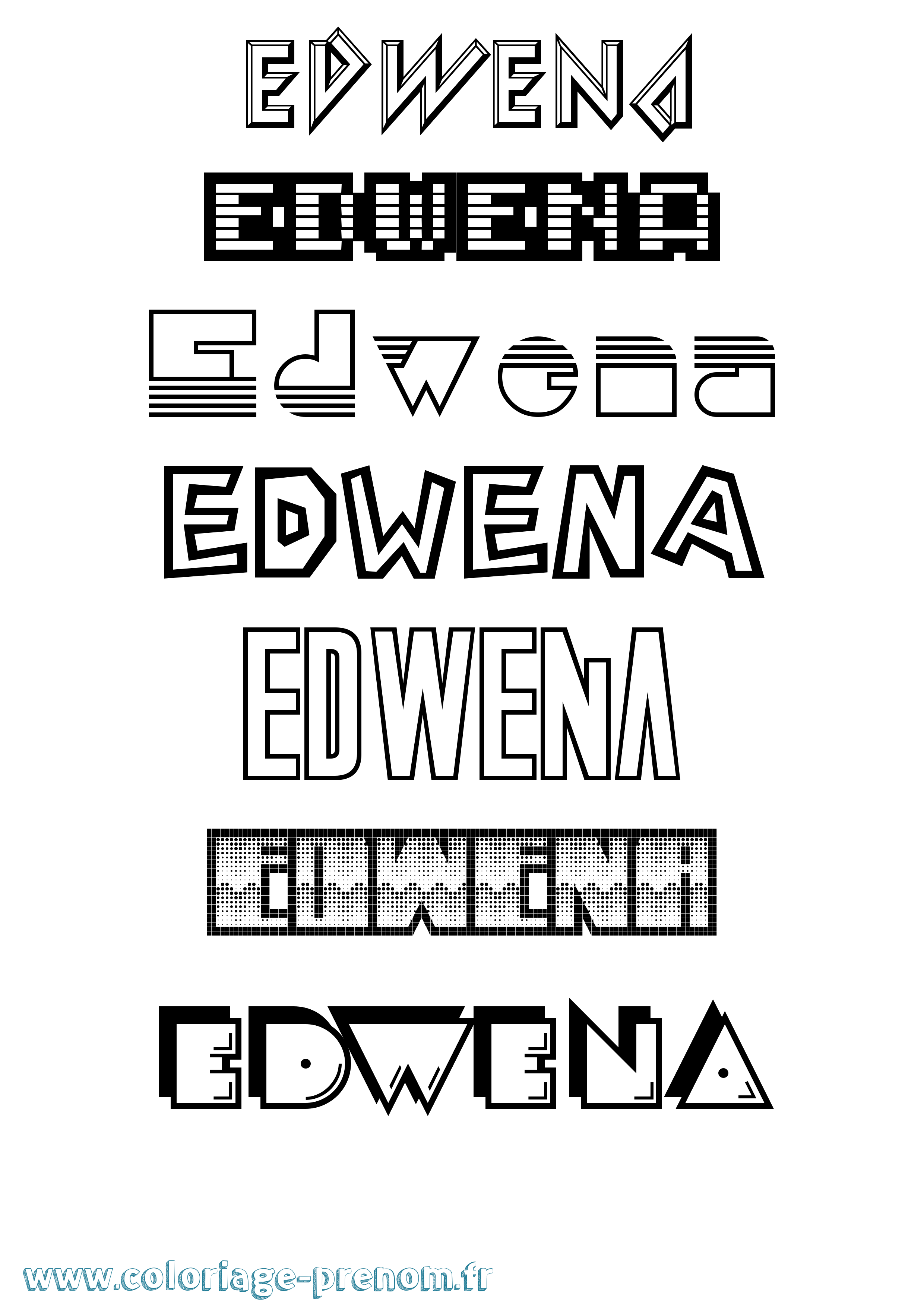 Coloriage Edwena Jeux Vidéos Coloriage prénom Edwena Jeux Vidéos