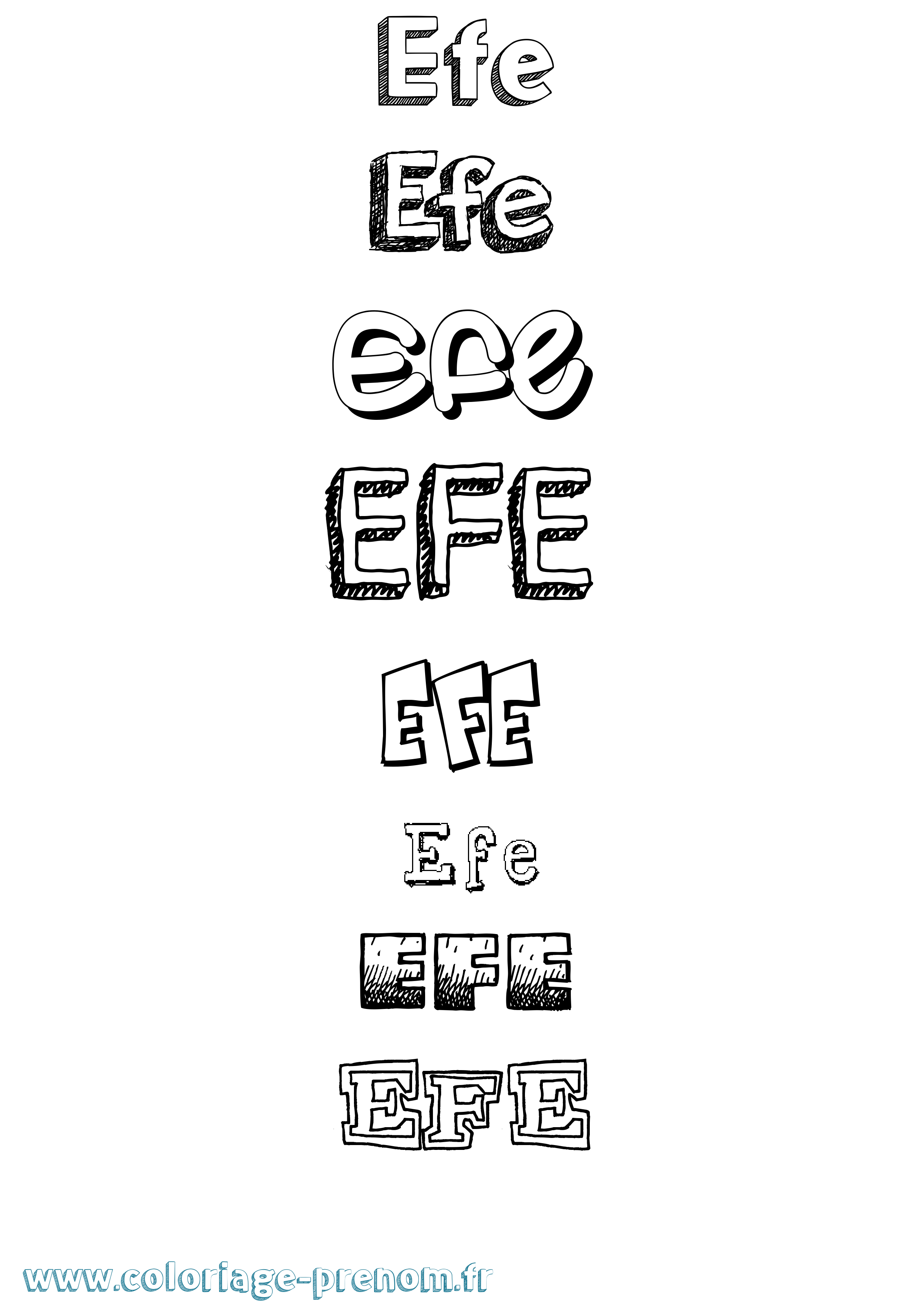 Coloriage Efe Dessiné Coloriage prénom Efe Dessiné