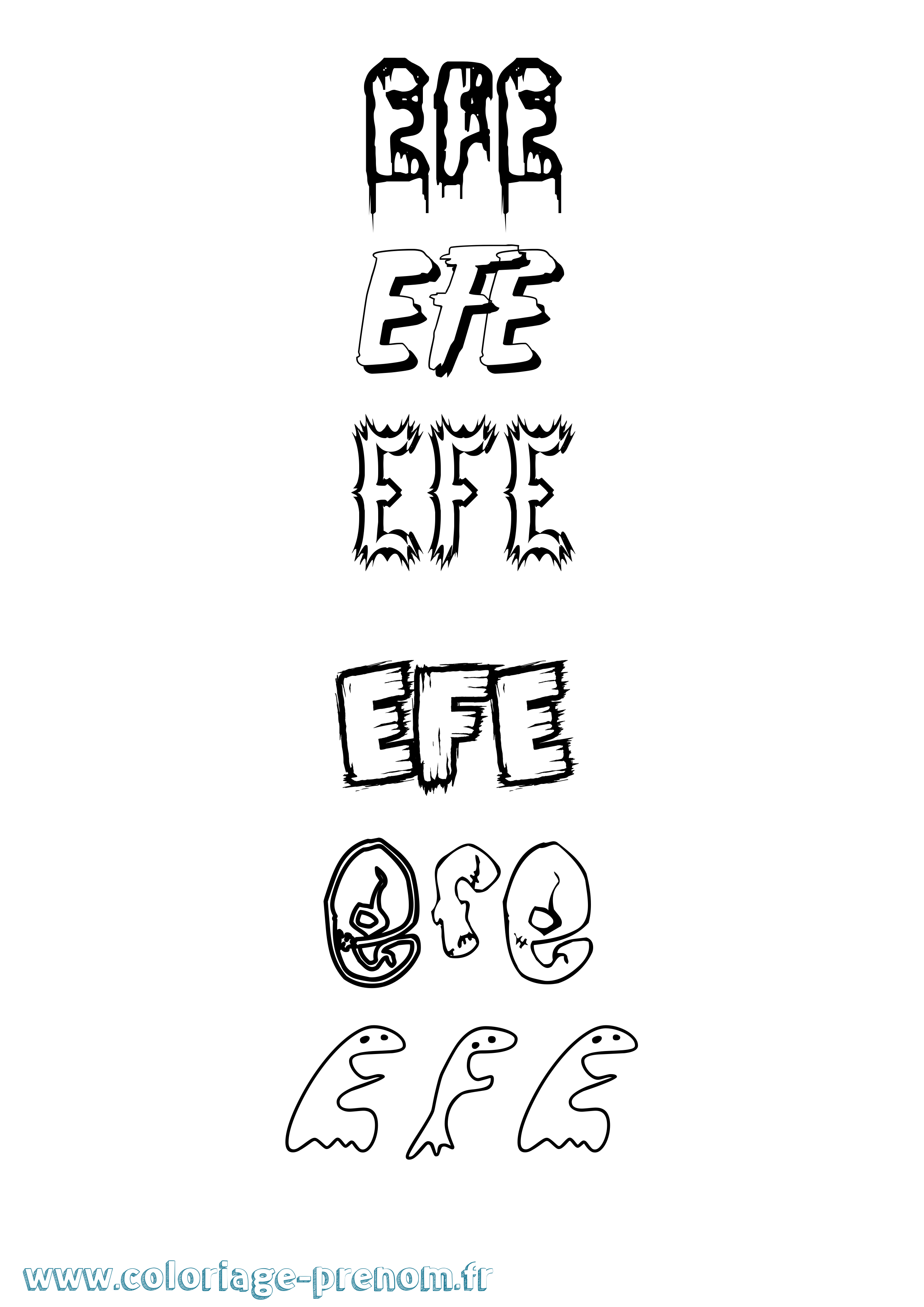 Coloriage Efe Frisson Coloriage prénom Efe Frisson