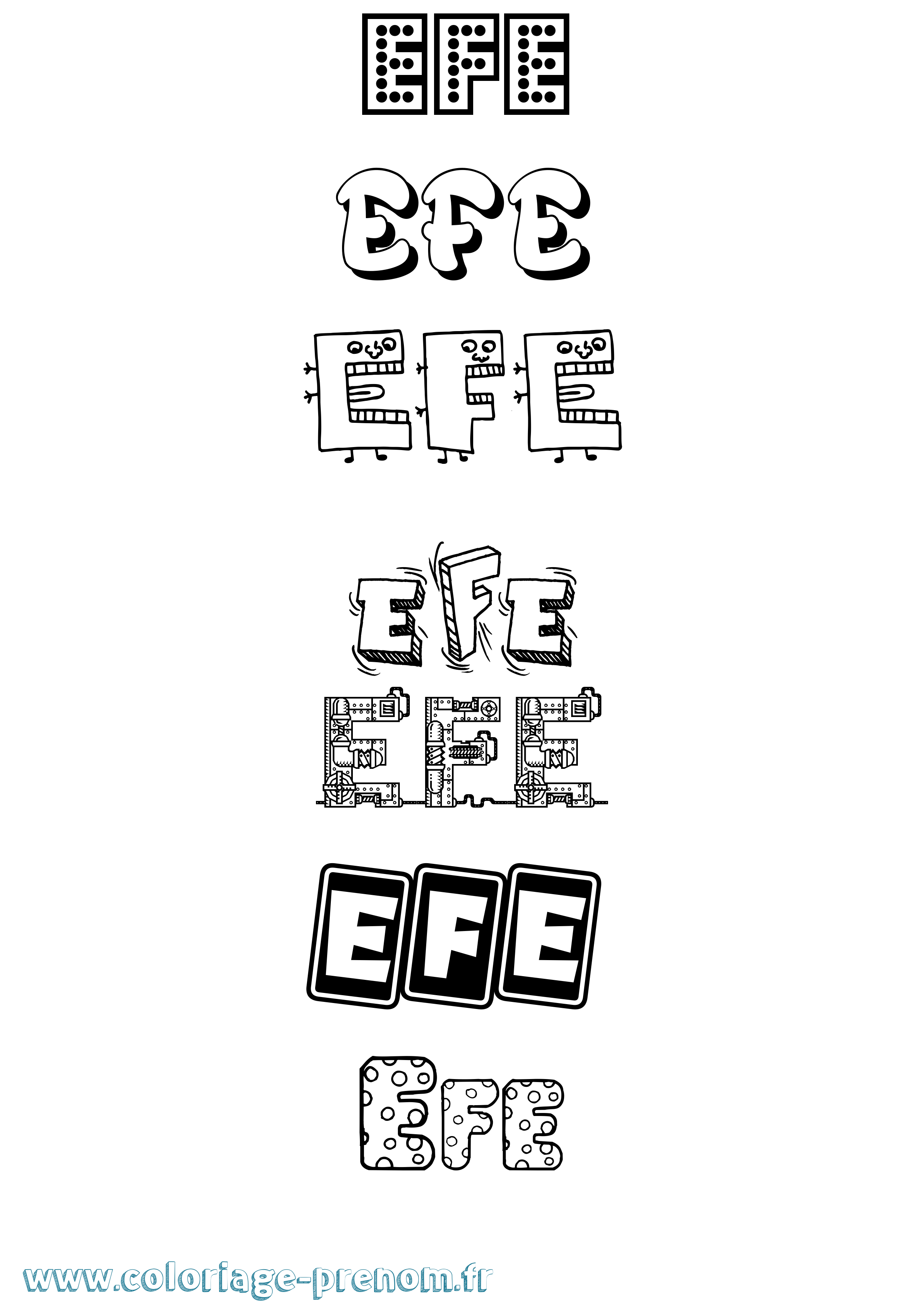 Coloriage Efe Fun Coloriage prénom Efe Fun