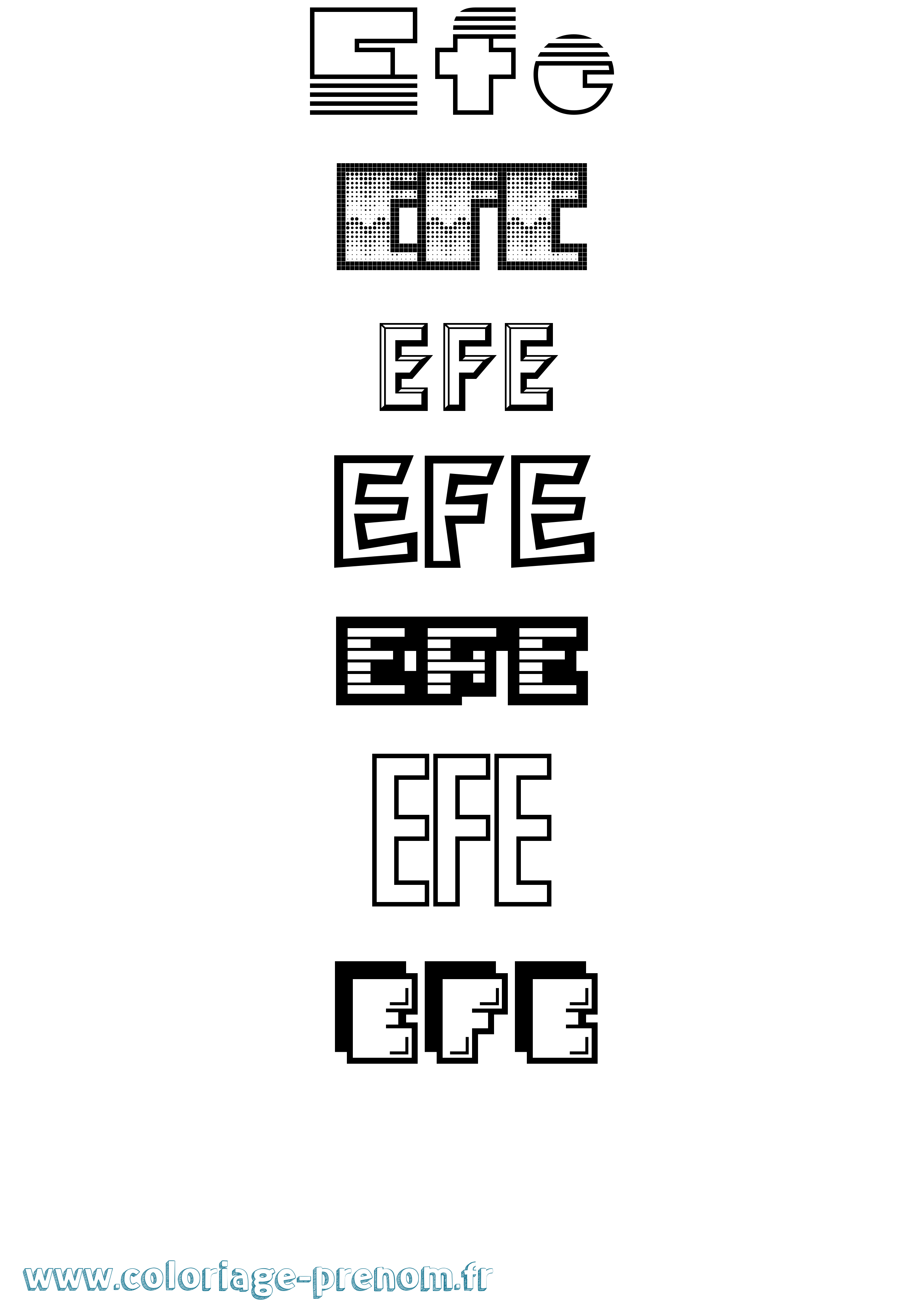 Coloriage Efe Jeux Vidéos Coloriage prénom Efe Jeux Vidéos