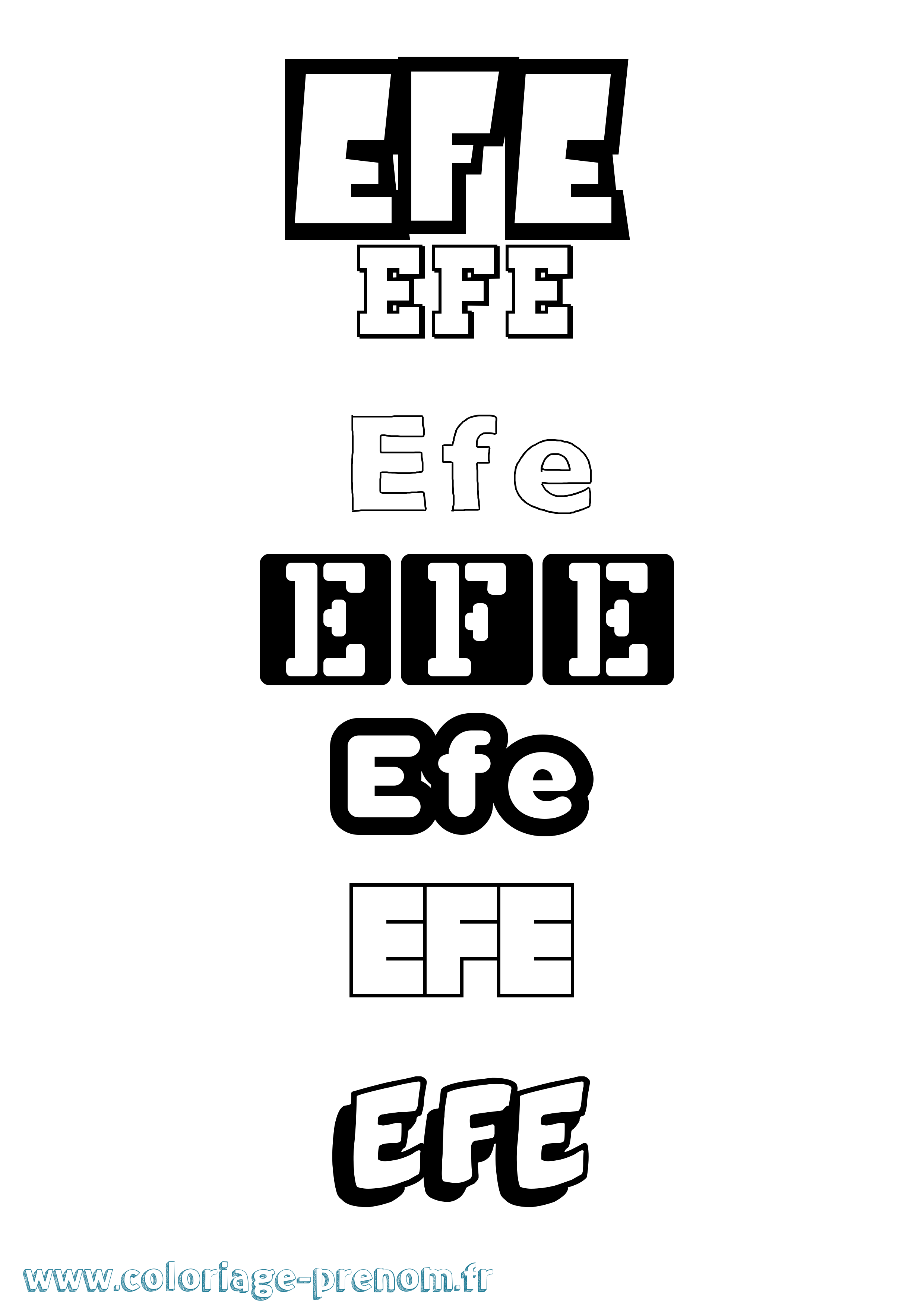 Coloriage Efe Simple Coloriage prénom Efe Simple