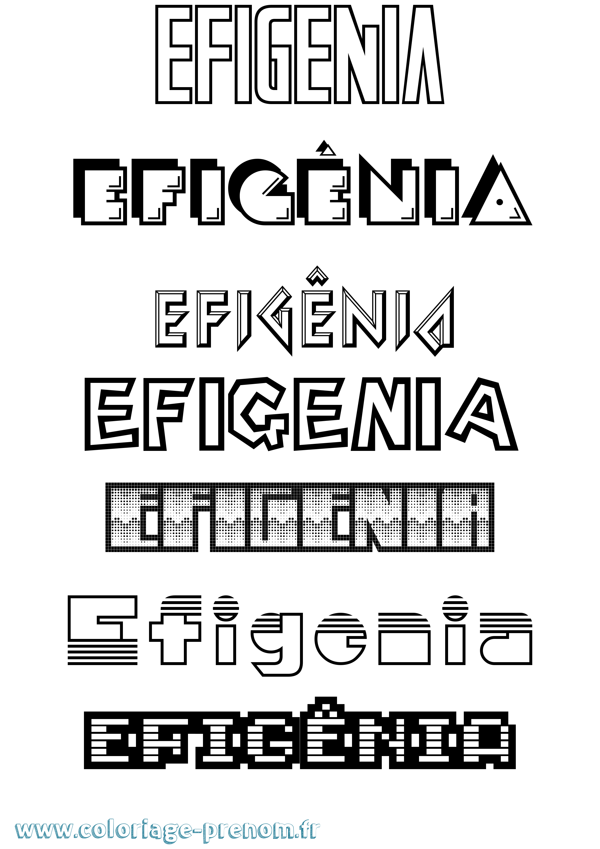 Coloriage Efigênia Jeux Vidéos Coloriage prénom Efigênia Jeux Vidéos