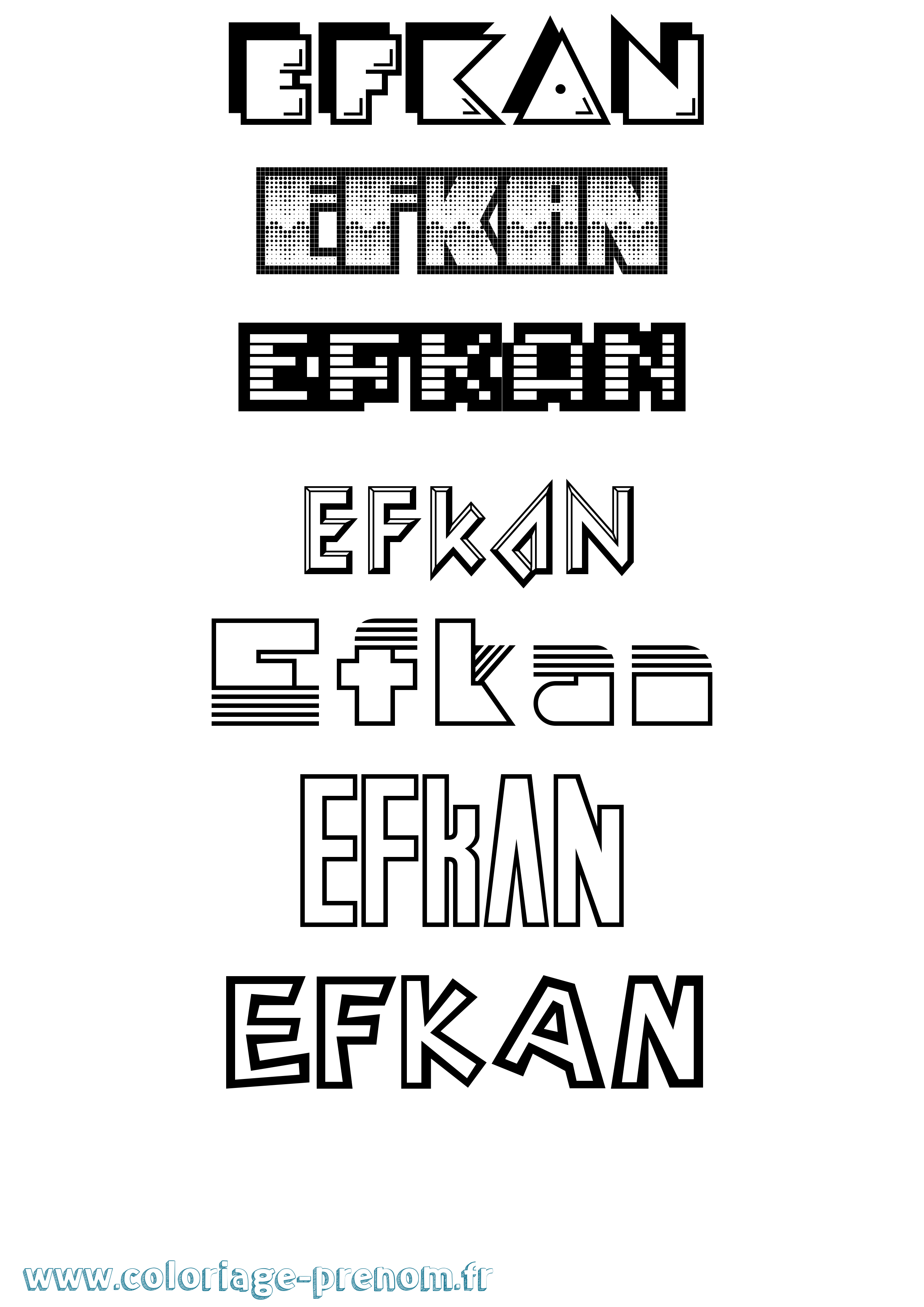 Coloriage Efkan Jeux Vidéos Coloriage prénom Efkan Jeux Vidéos