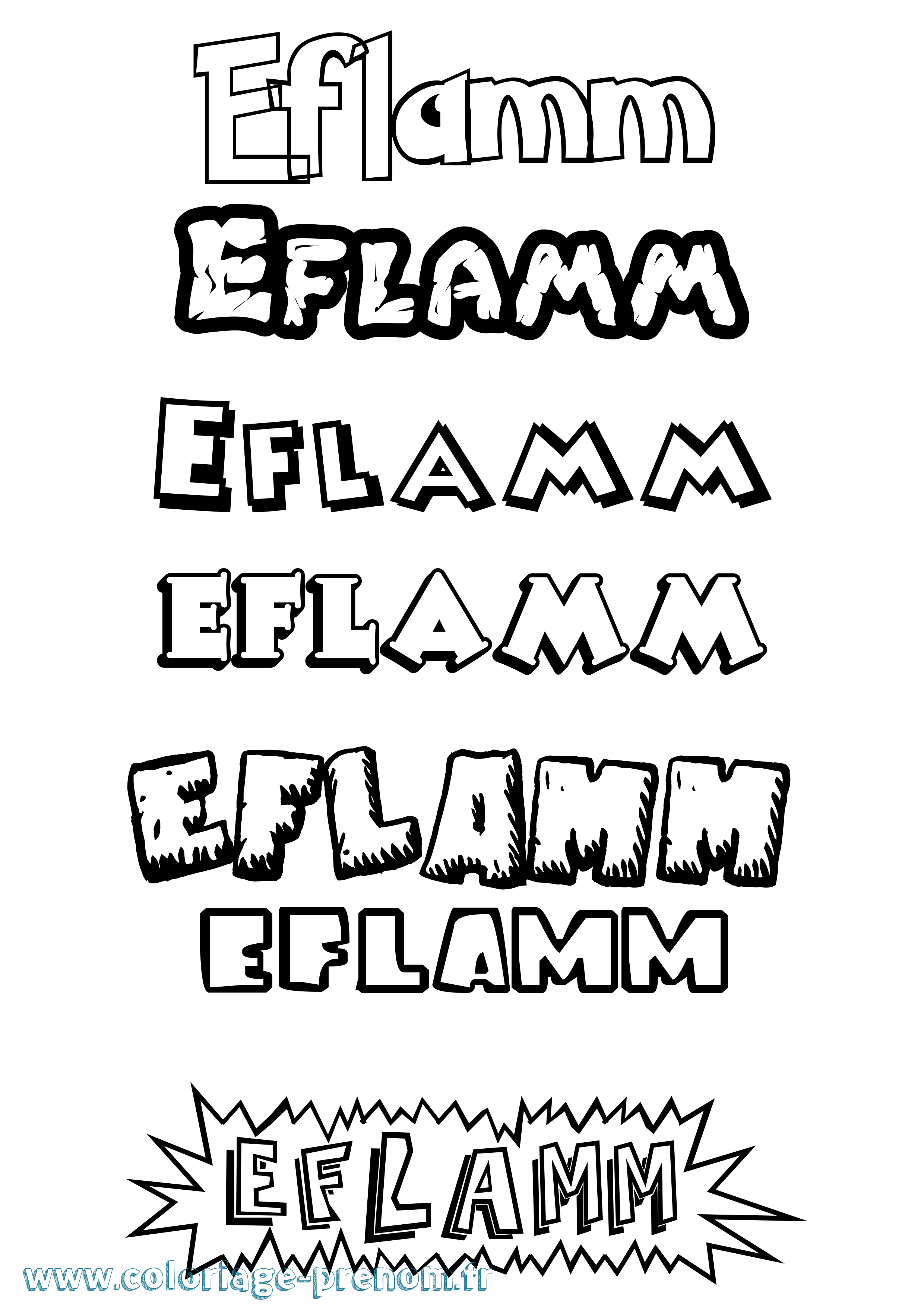 Coloriage Eflamm Dessin Animé Coloriage prénom Eflamm Dessin Animé