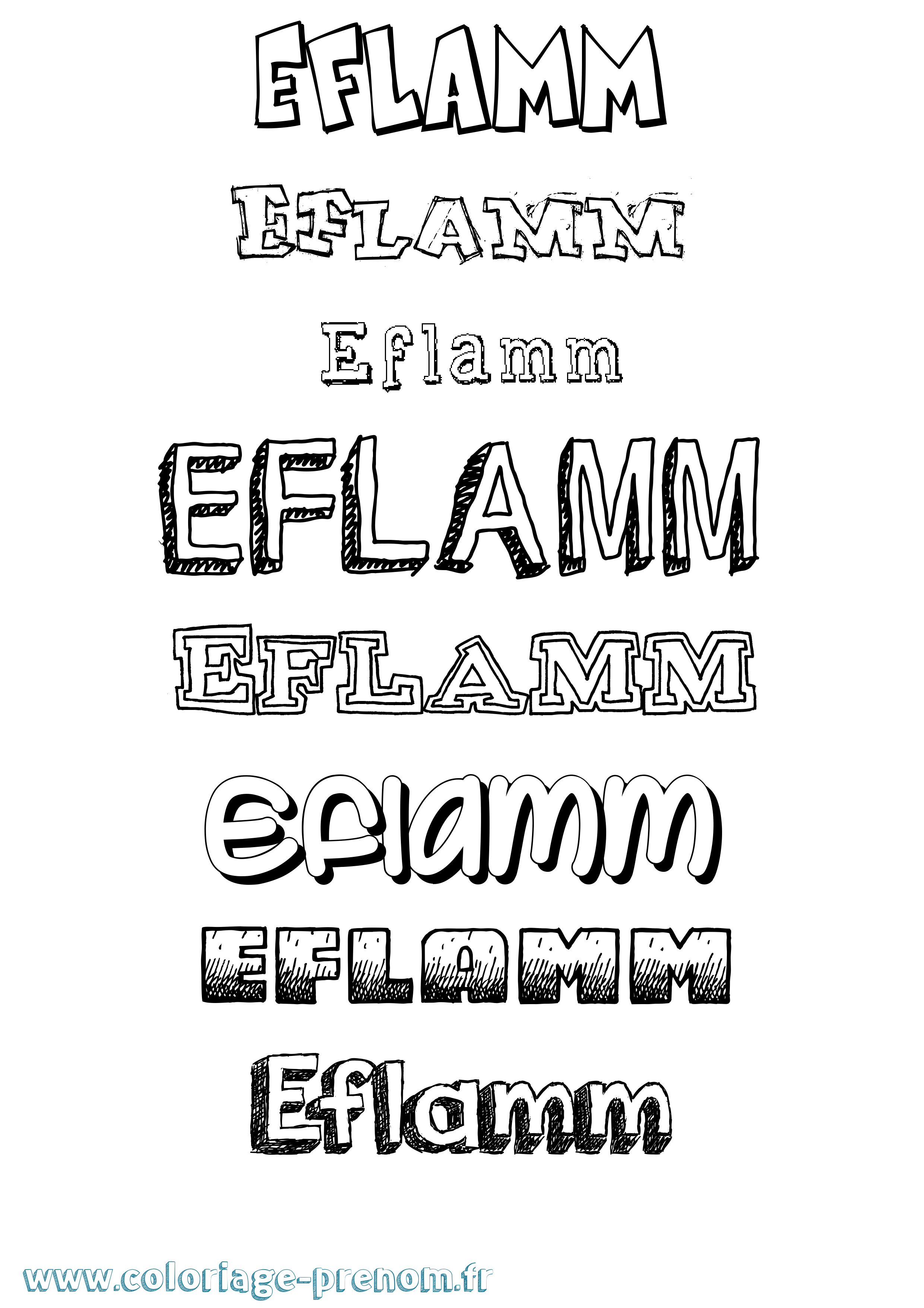 Coloriage Eflamm Dessiné Coloriage prénom Eflamm Dessiné