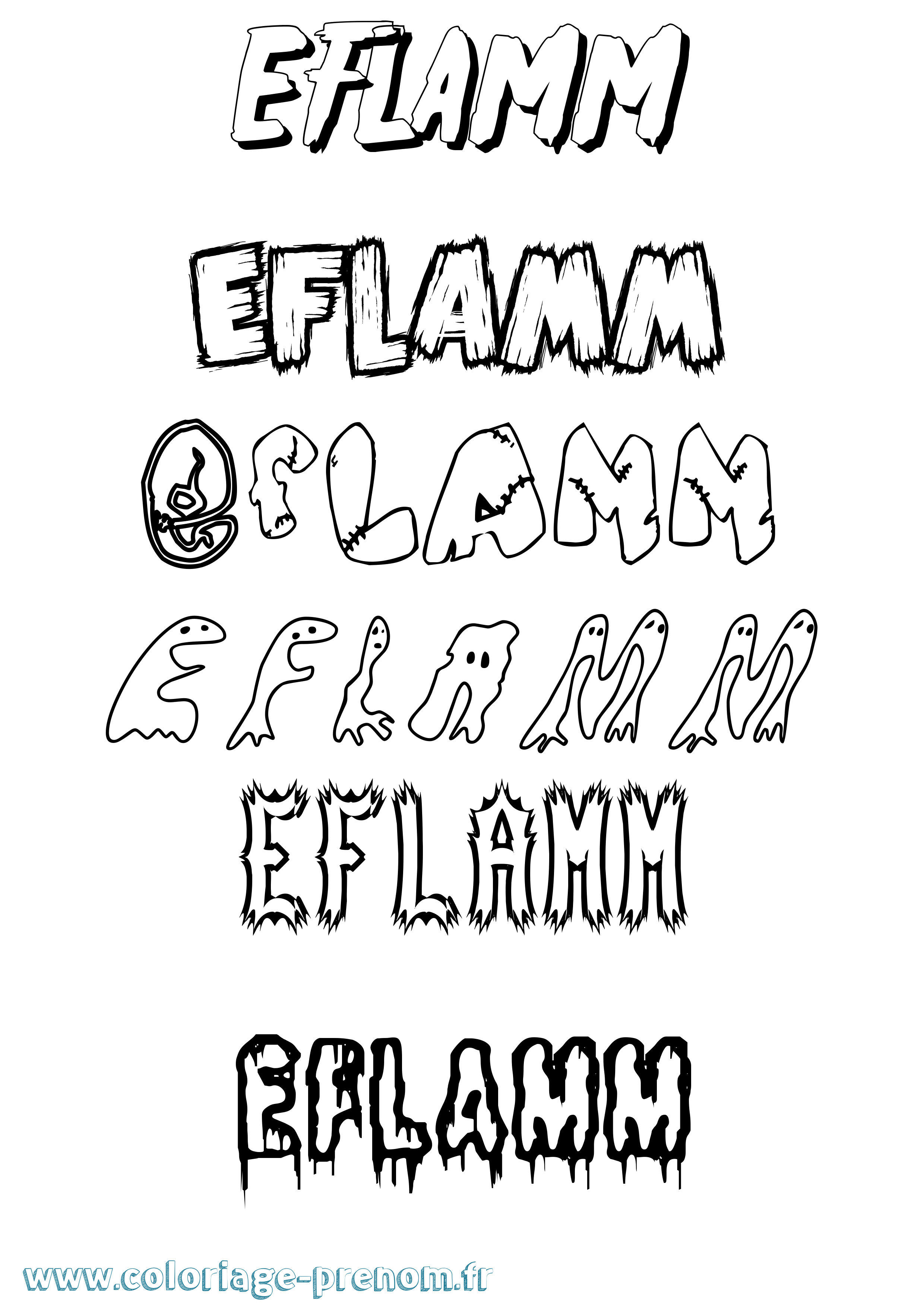 Coloriage Eflamm Frisson Coloriage prénom Eflamm Frisson