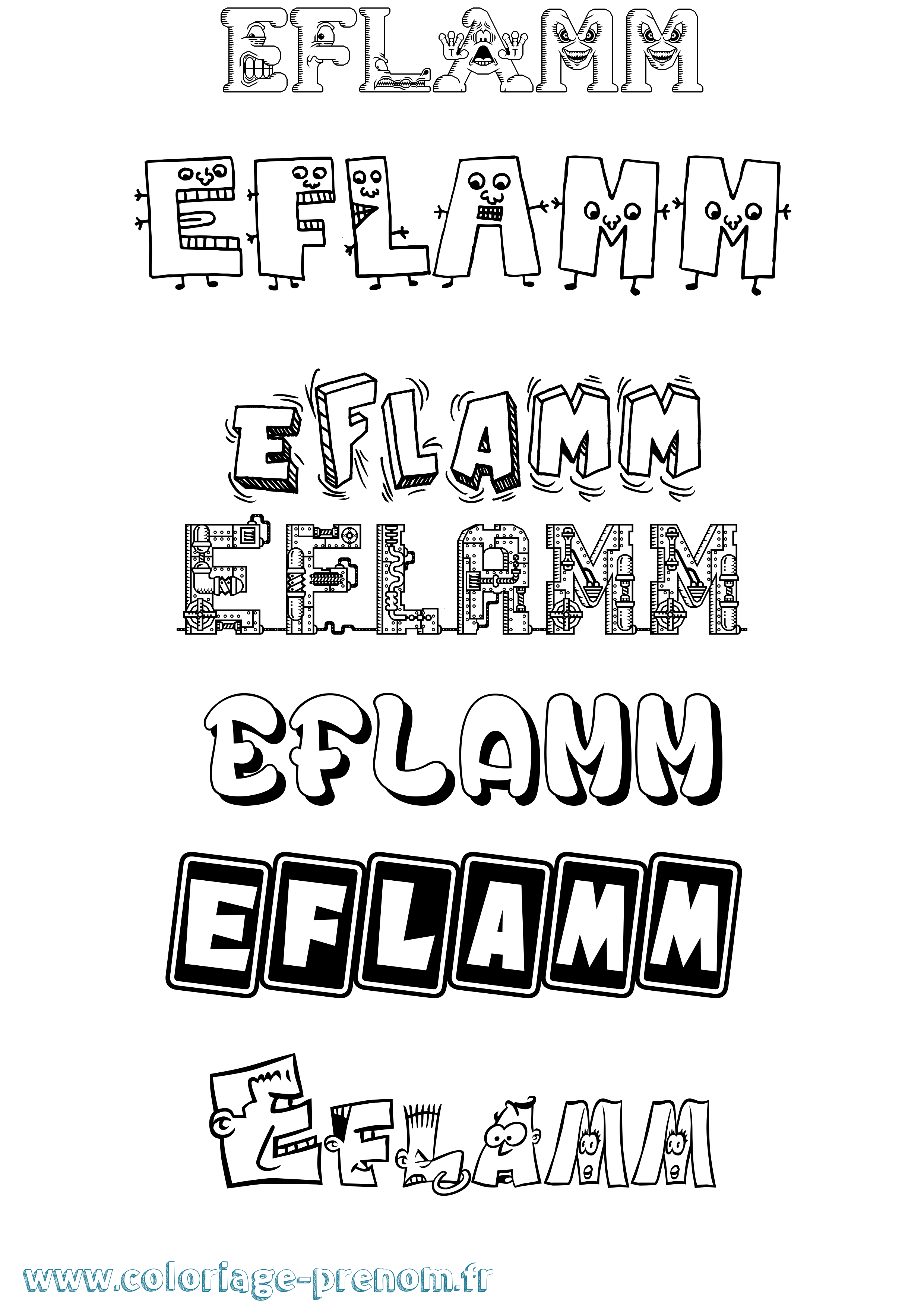 Coloriage Eflamm Fun Coloriage prénom Eflamm Fun